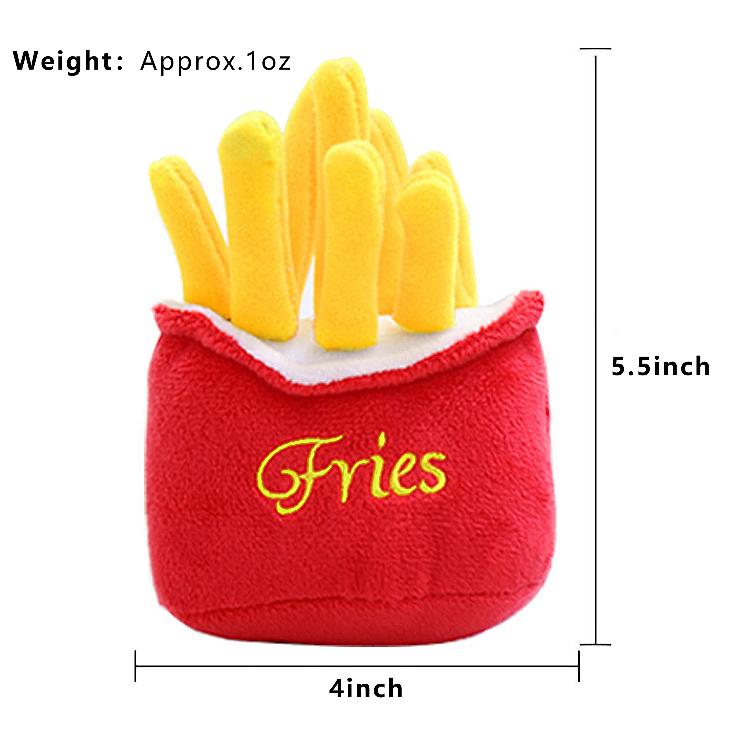 Anna-Kaci Interactive Dog Simulation Fast Food Themed Plush Squeaky Toys for Pet Training, Puppy Chewing