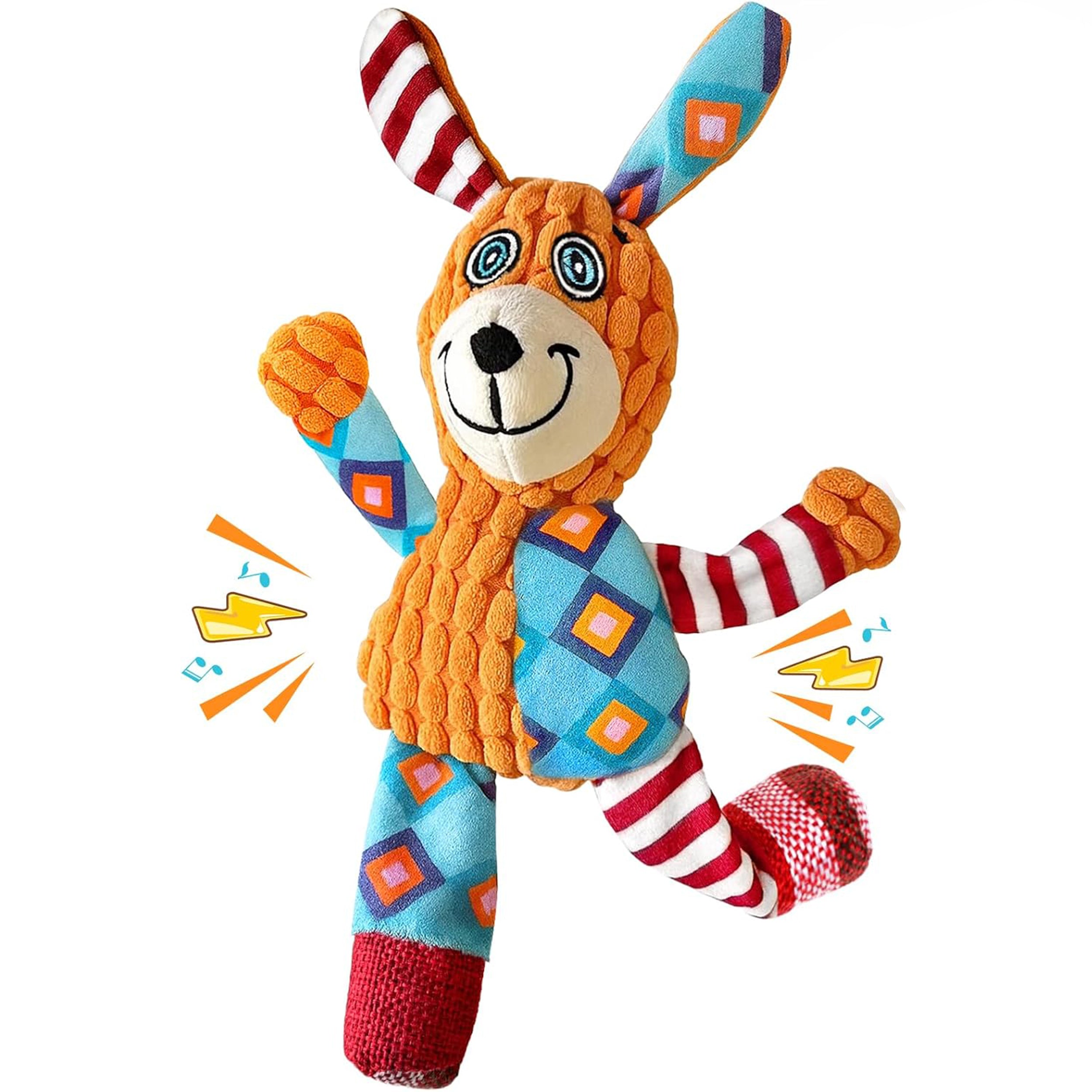 Anna-Kaci Interactive Dog Squeaky Chew Toys Plush Crinkle Dog Toys Treat Boredom Pet Training Teeth Cleaning
