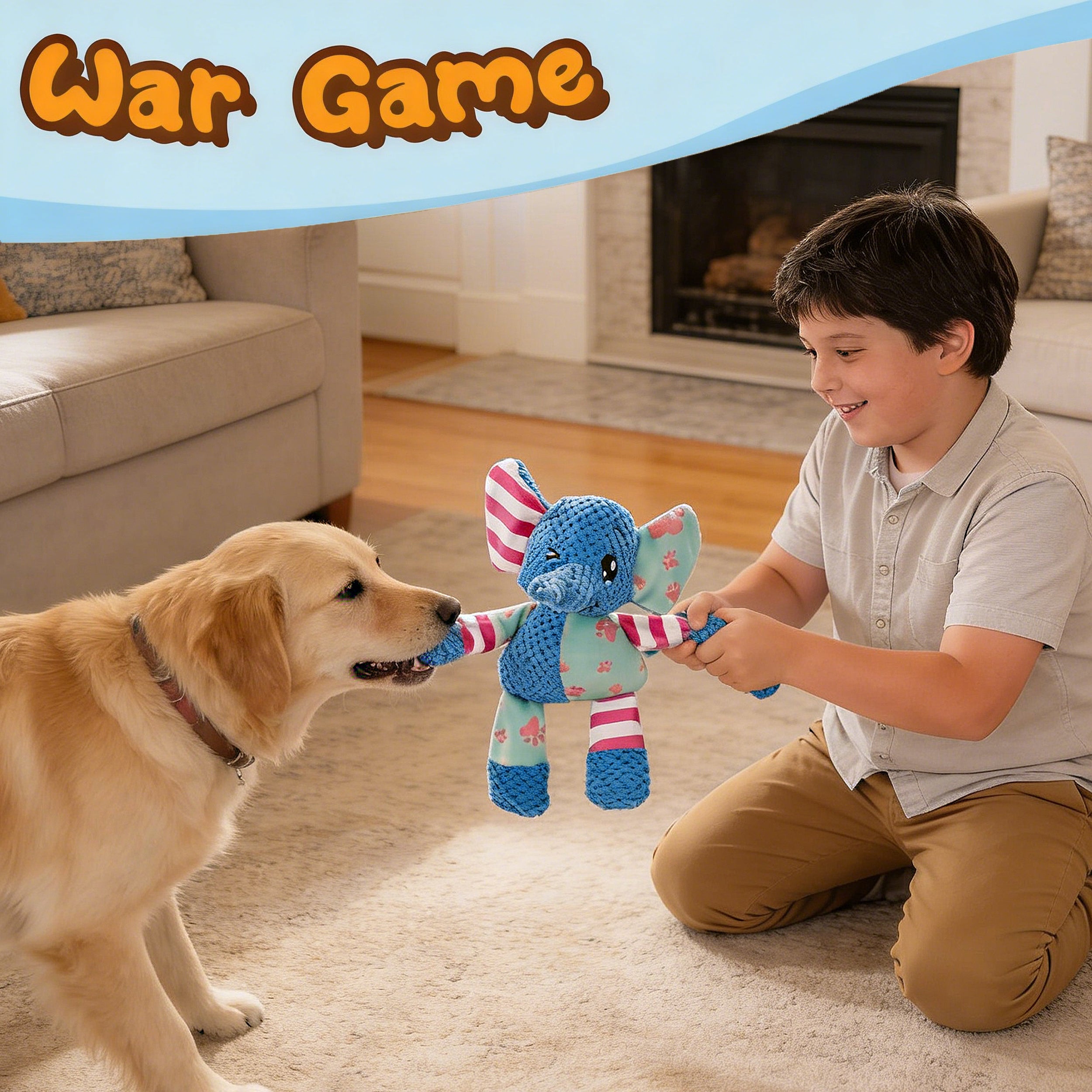 Anna-Kaci Interactive Dog Squeaky Chew Toys Plush Crinkle Dog Toys Treat Boredom Pet Training Teeth Cleaning
