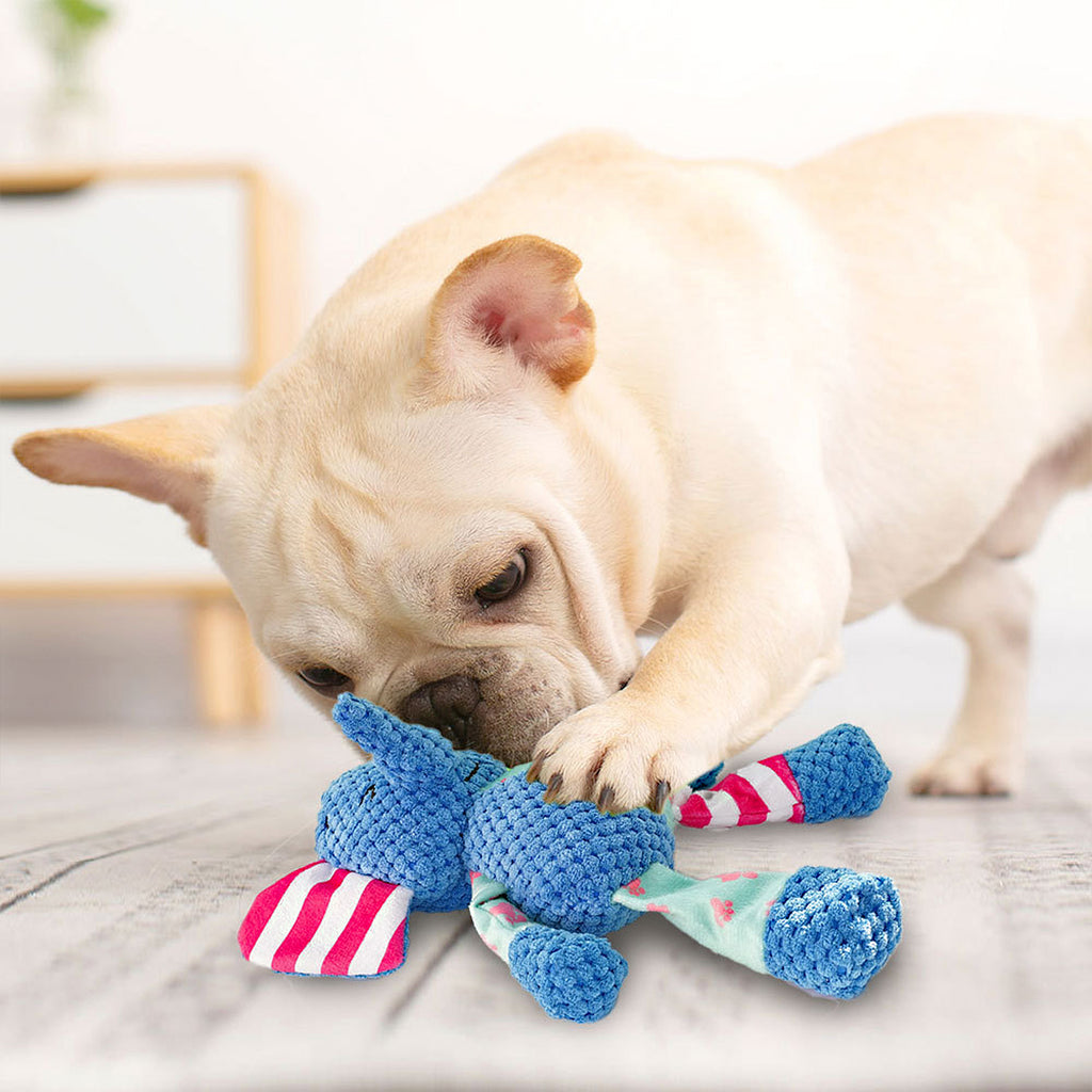 Anna-Kaci Interactive Dog Squeaky Chew Toys Plush Crinkle Dog Toys Treat Boredom Pet Training Teeth Cleaning