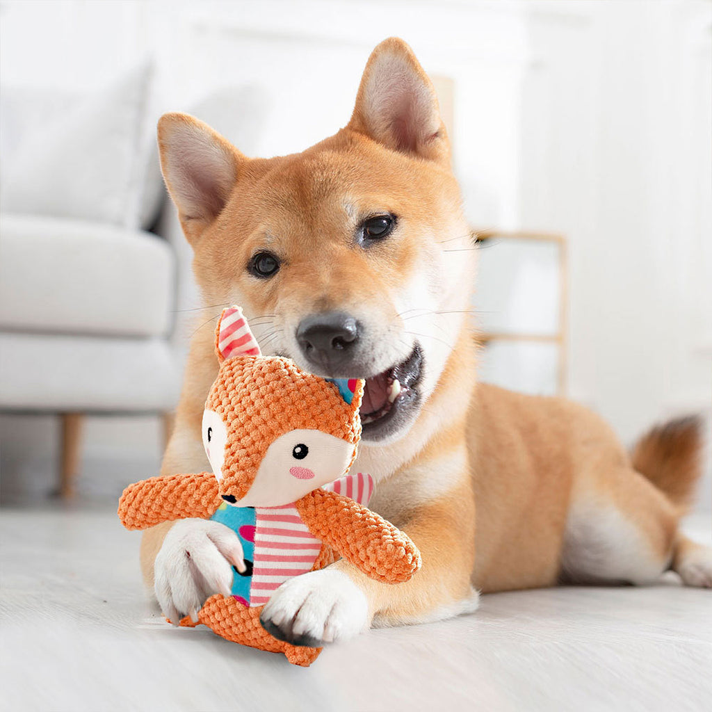 Anna-Kaci Interactive Dog Squeaky Chew Toys Plush Crinkle Dog Toys Treat Boredom Pet Training Teeth Cleaning
