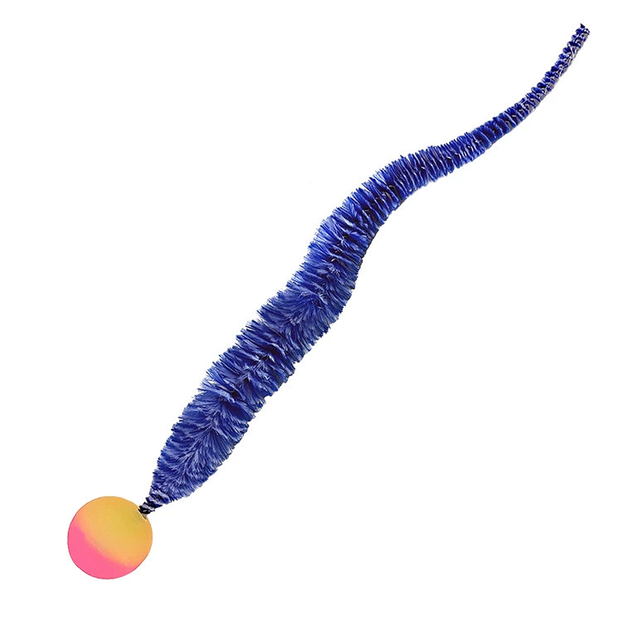 Anna-Kaci Interactive Bouncy Ball with Tail for Cat Fuzzy Worm Fetch Toy for Bored Indoor Adult Cats and Kitties