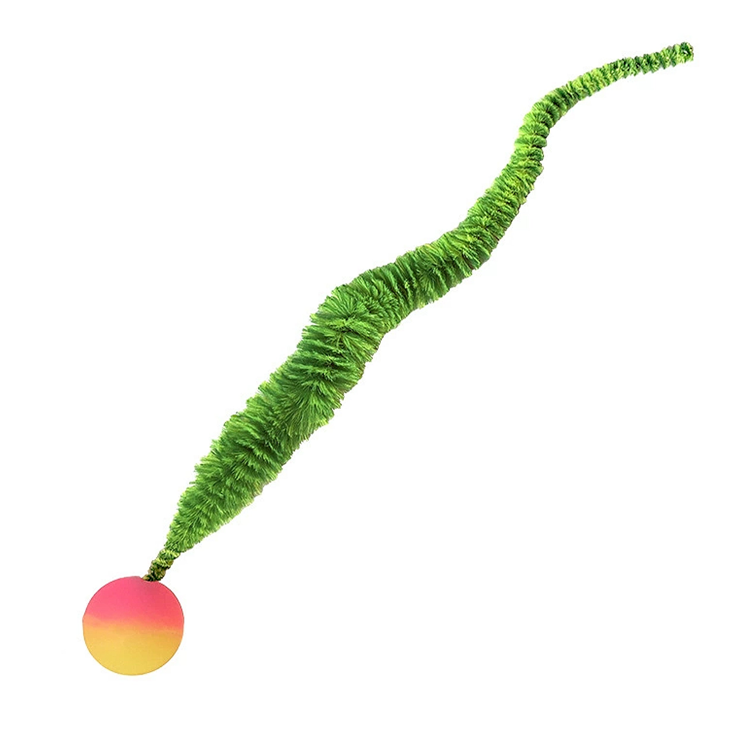 Anna-Kaci Interactive Bouncy Ball with Tail for Cat Fuzzy Worm Fetch Toy for Bored Indoor Adult Cats and Kitties