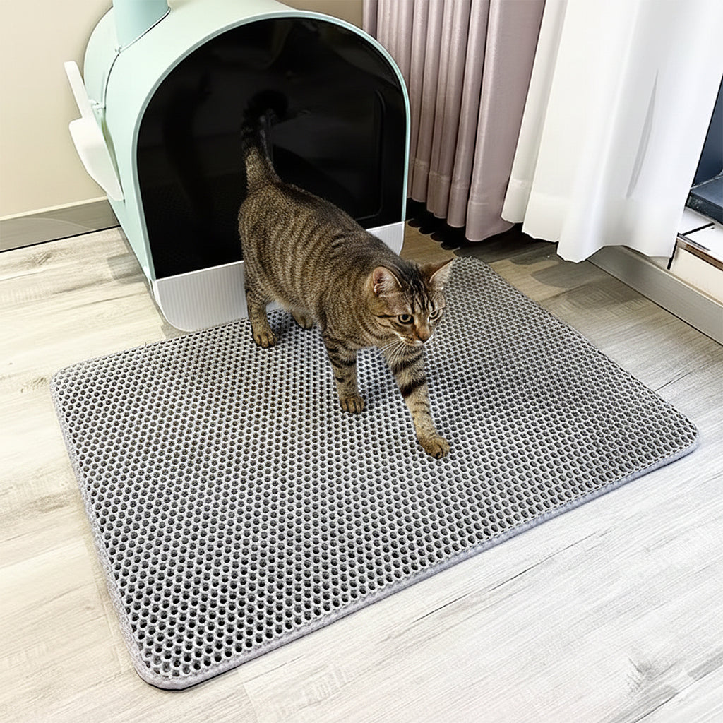 Anna-Kaci Cat Litter Trapping Mat 24*18in Double Layer Honeycomb Design Soft EVA Non Slip Easy Clean