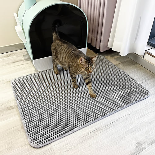 Anna-Kaci Cat Litter Trapping Mat 24*18in Double Layer Honeycomb Design Soft EVA Non Slip Easy Clean