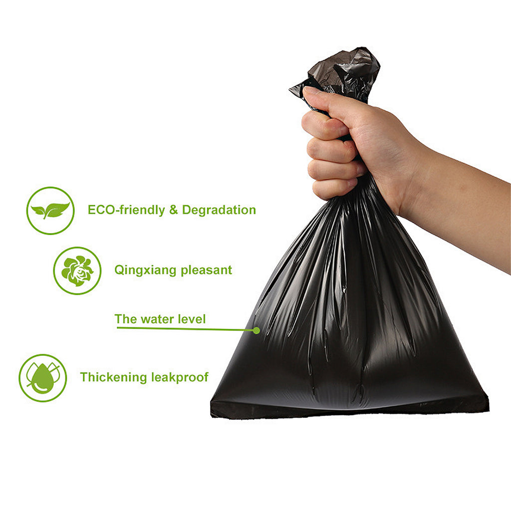 Anna-Kaci Biodegradable Dog Waste Bags Leakproof Easy Tear Black Cleanup Bags with Dispenser for Pets