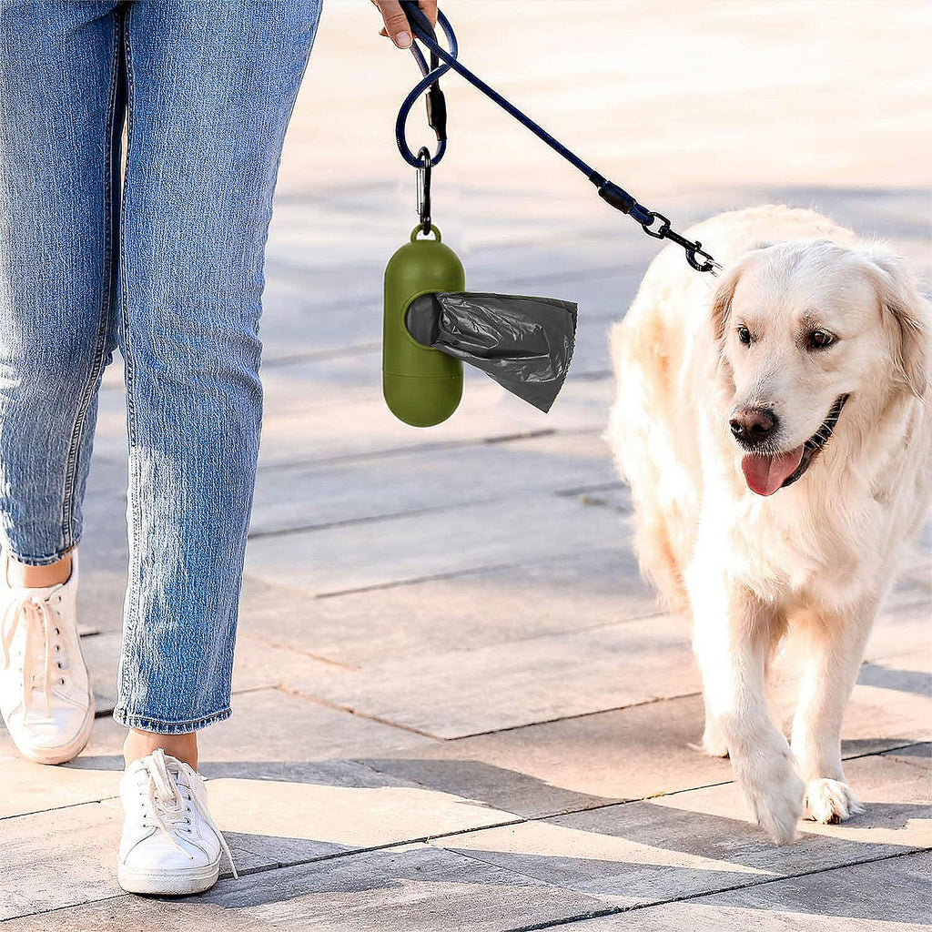 Anna-Kaci Biodegradable Dog Waste Bags Leakproof Easy Tear Black Cleanup Bags with Dispenser for Pets