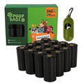 Anna-Kaci Biodegradable Dog Waste Bags Leakproof Easy Tear Black Cleanup Bags with Dispenser for Pets