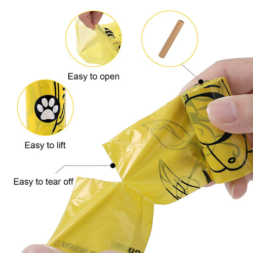 Anna-Kaci Biodegradable Dog Waste Bags with Dispenser Leakproof Easy Tear Printed Pet Trash Bags