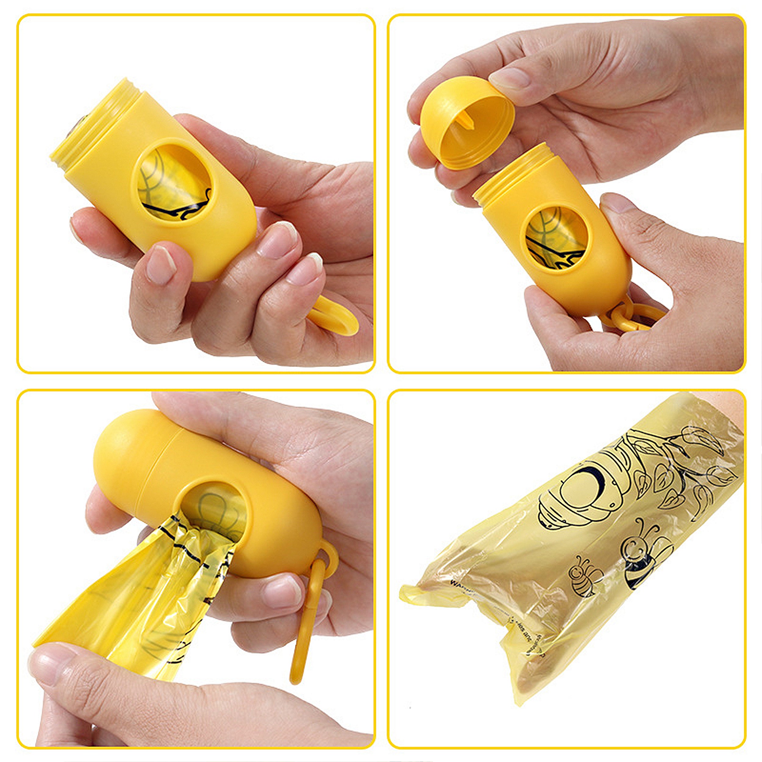Anna-Kaci Biodegradable Dog Waste Bags with Dispenser Leakproof Easy Tear Printed Pet Trash Bags