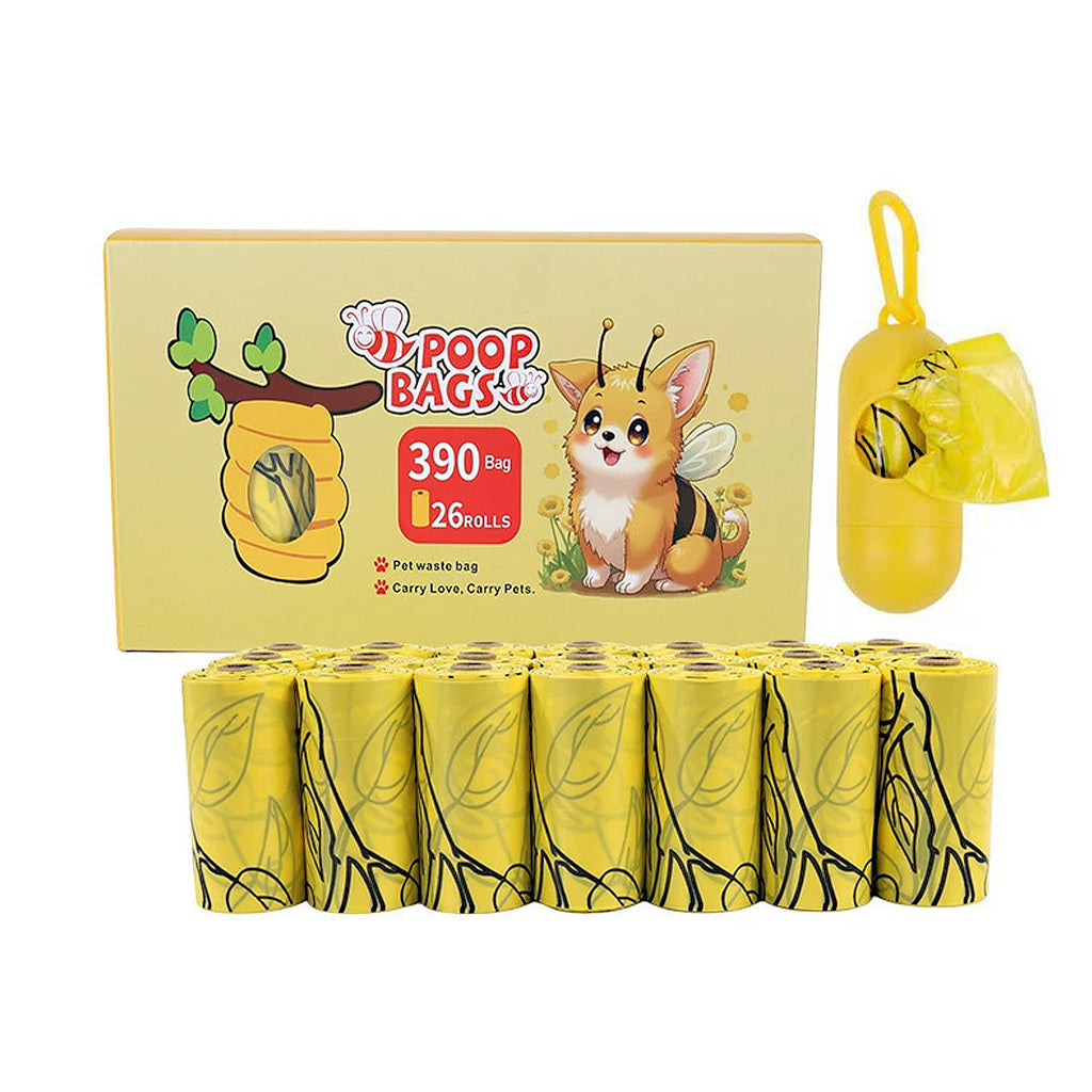 Anna-Kaci Biodegradable Dog Waste Bags with Dispenser Leakproof Easy Tear Printed Pet Trash Bags