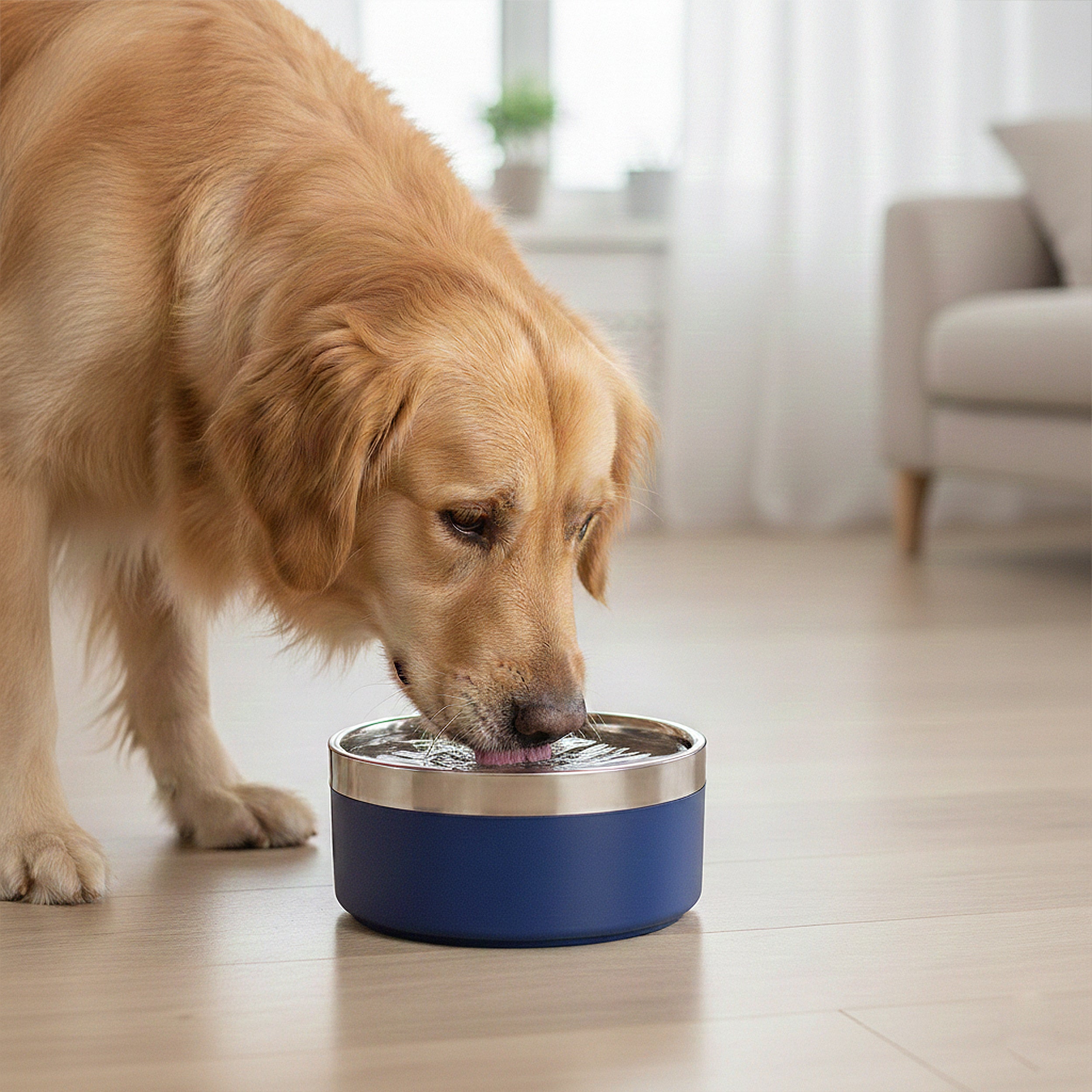 Anna-Kaci Stainless Steel Dog Bowl with Non-Slip Base and Removable Inner Bowl