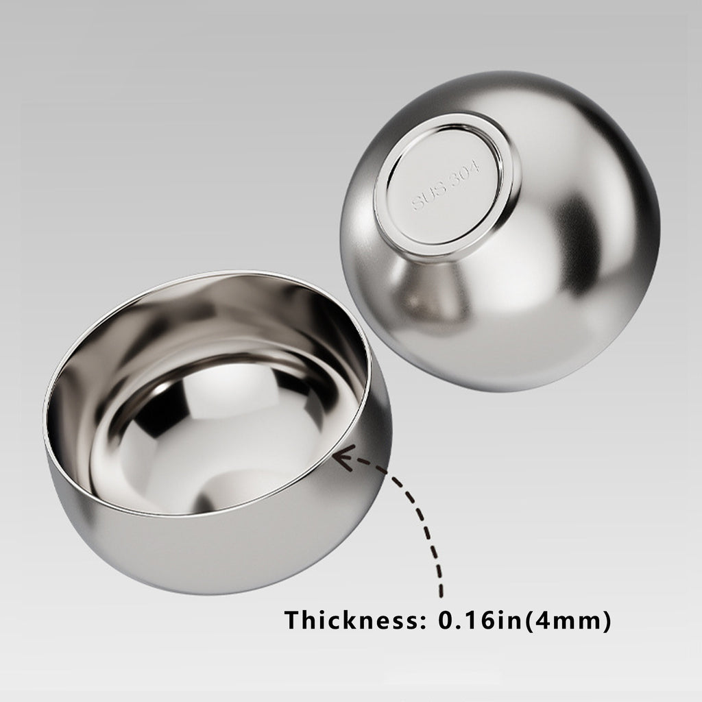 Anna-Kaci Stainless Steel Cat Bowl with Smooth Interior for Food and Water