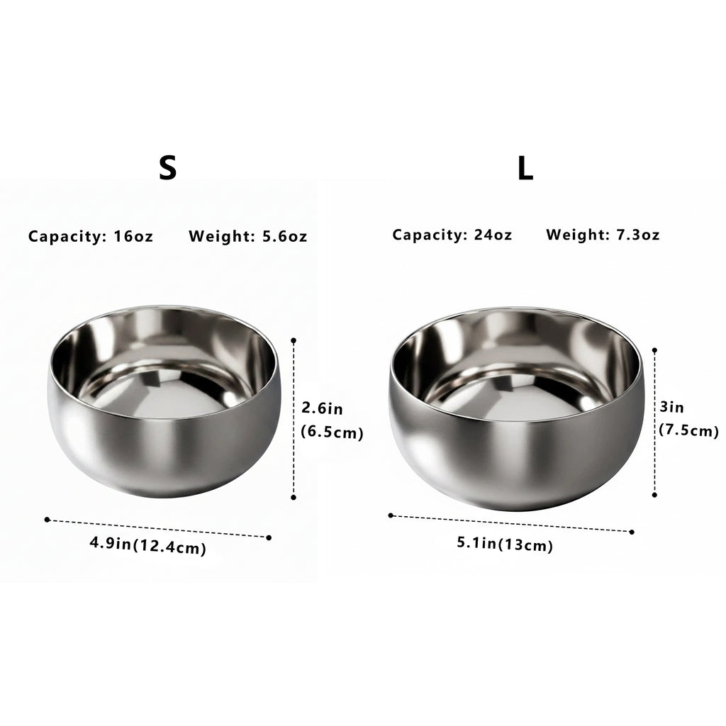 Anna-Kaci Stainless Steel Cat Bowl with Smooth Interior for Food and Water