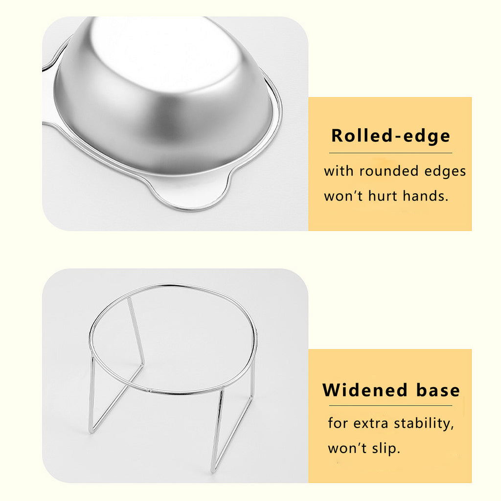 Anna-Kaci Elevated Stainless Steel Cat Bowl with 15 Degree Tilt and Stable Stand