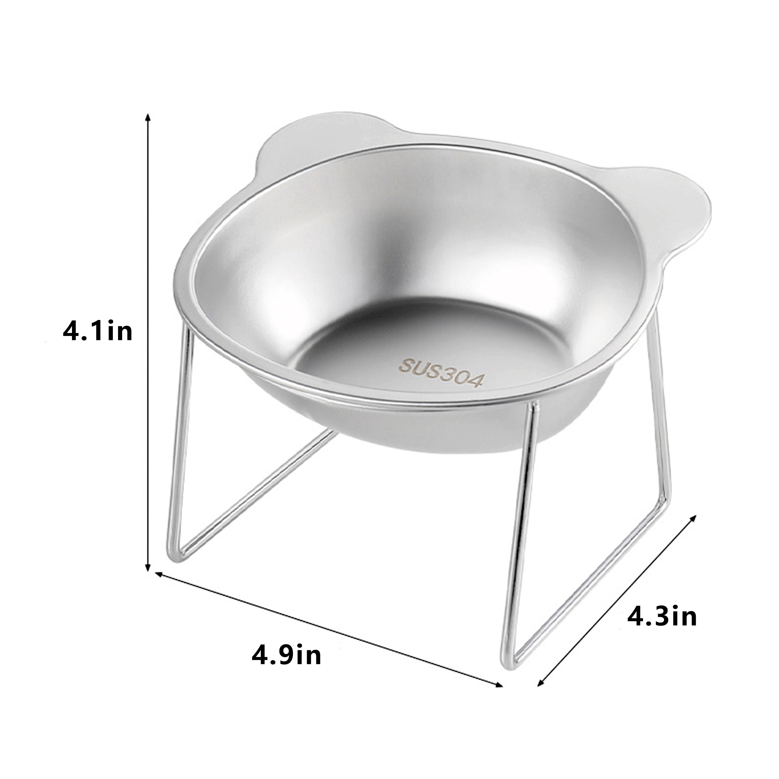 Anna-Kaci Elevated Stainless Steel Cat Bowl with 15 Degree Tilt and Stable Stand