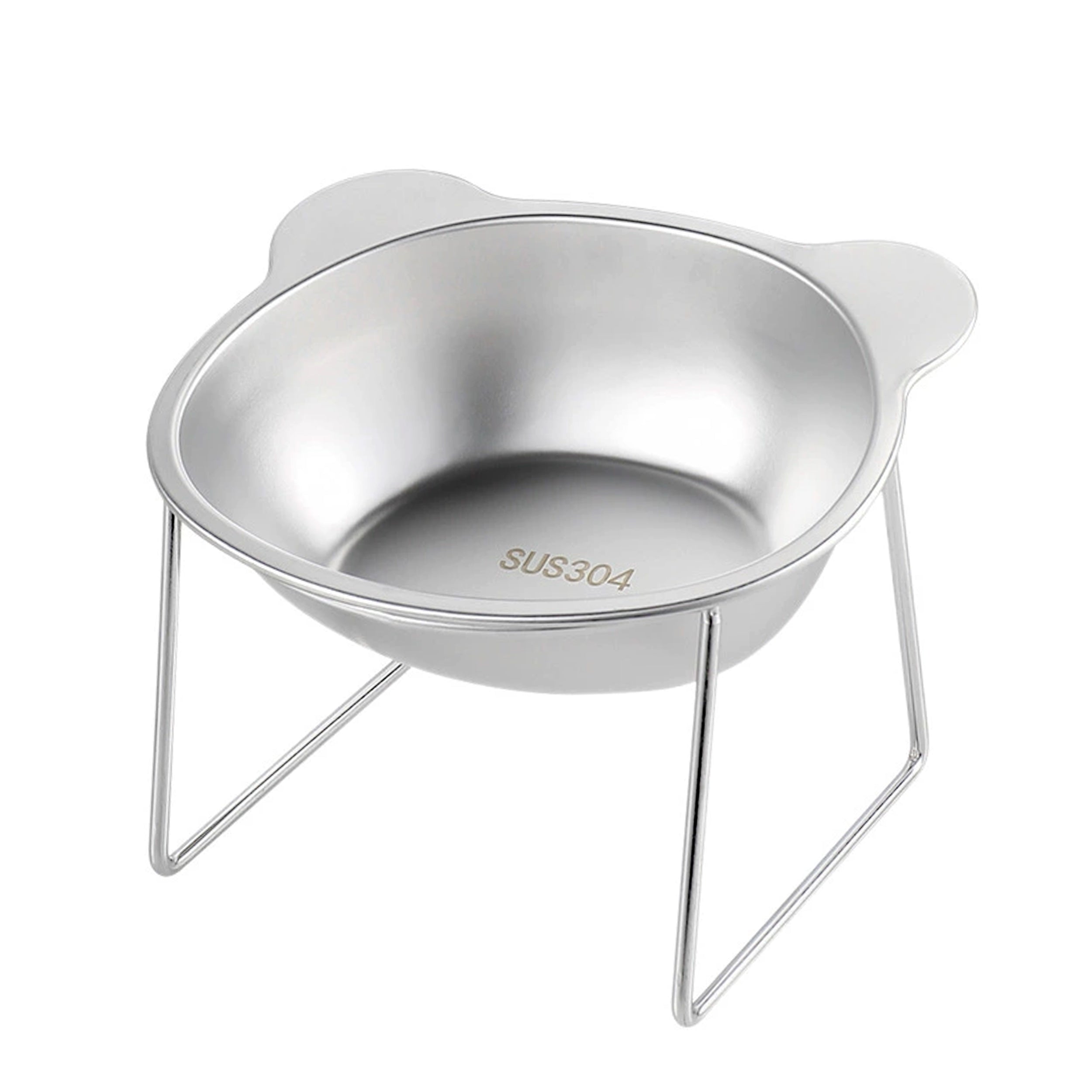 Anna-Kaci Elevated Stainless Steel Cat Bowl with 15 Degree Tilt and Stable Stand