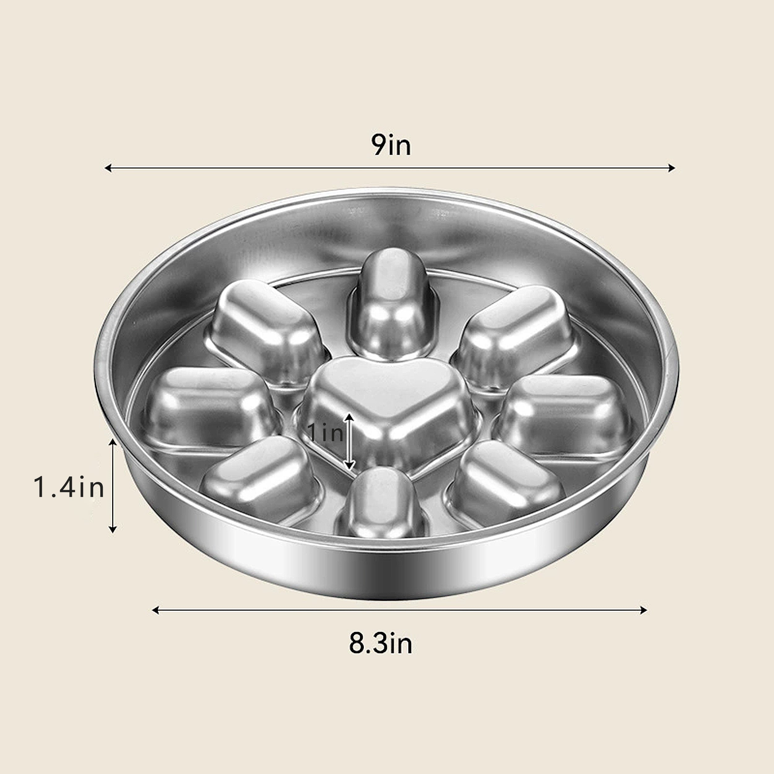 Anna-Kaci Stainless Steel Slow Feeder Dog Bowl with Anti-Gulp Design, Wide Rim, Easy Clean