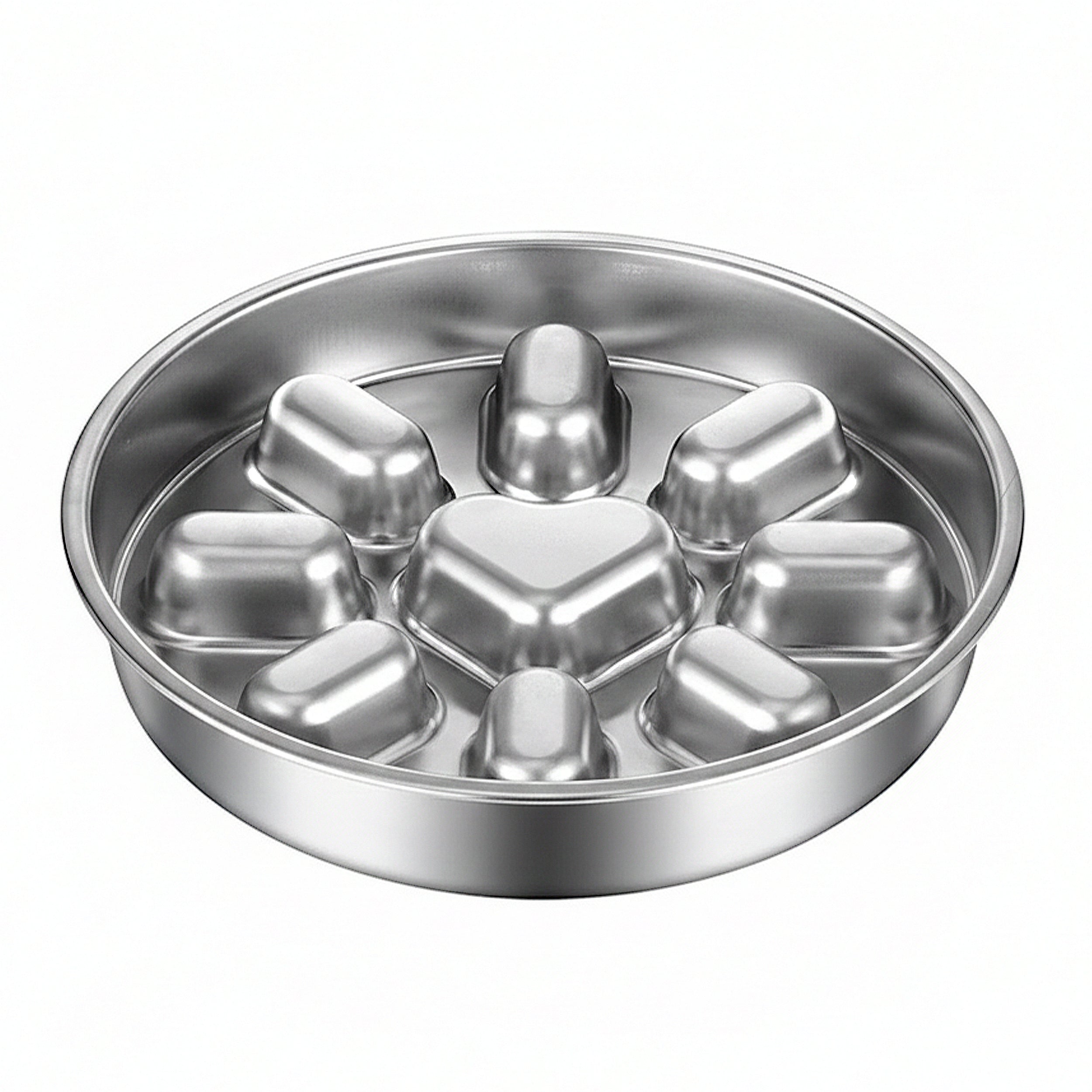 Anna-Kaci Stainless Steel Slow Feeder Dog Bowl with Anti-Gulp Design, Wide Rim, Easy Clean