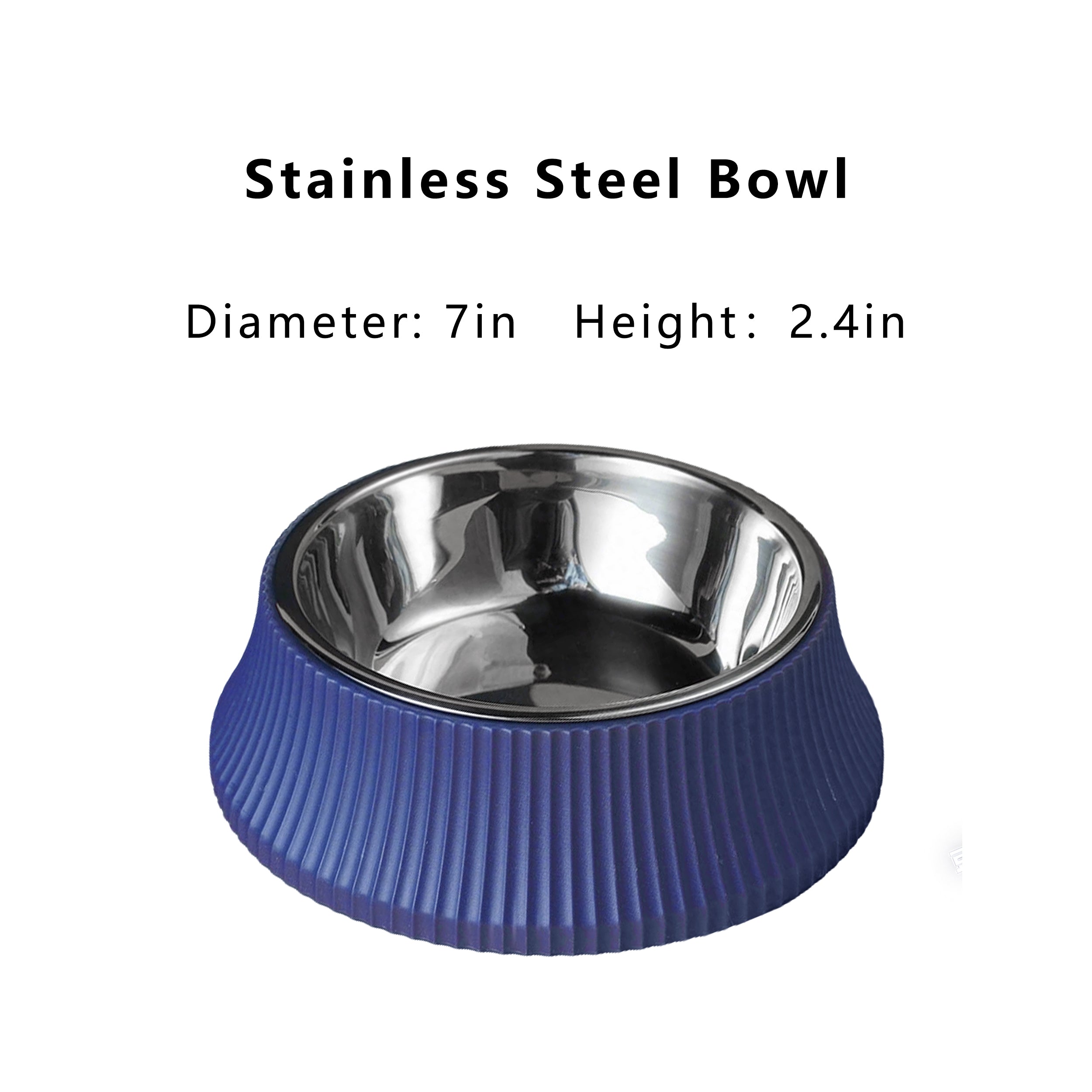 Anna-Kaci Stainless Steel Dog Bowl with Non-Slip Base, Square Feeding Bowl for Food and Water