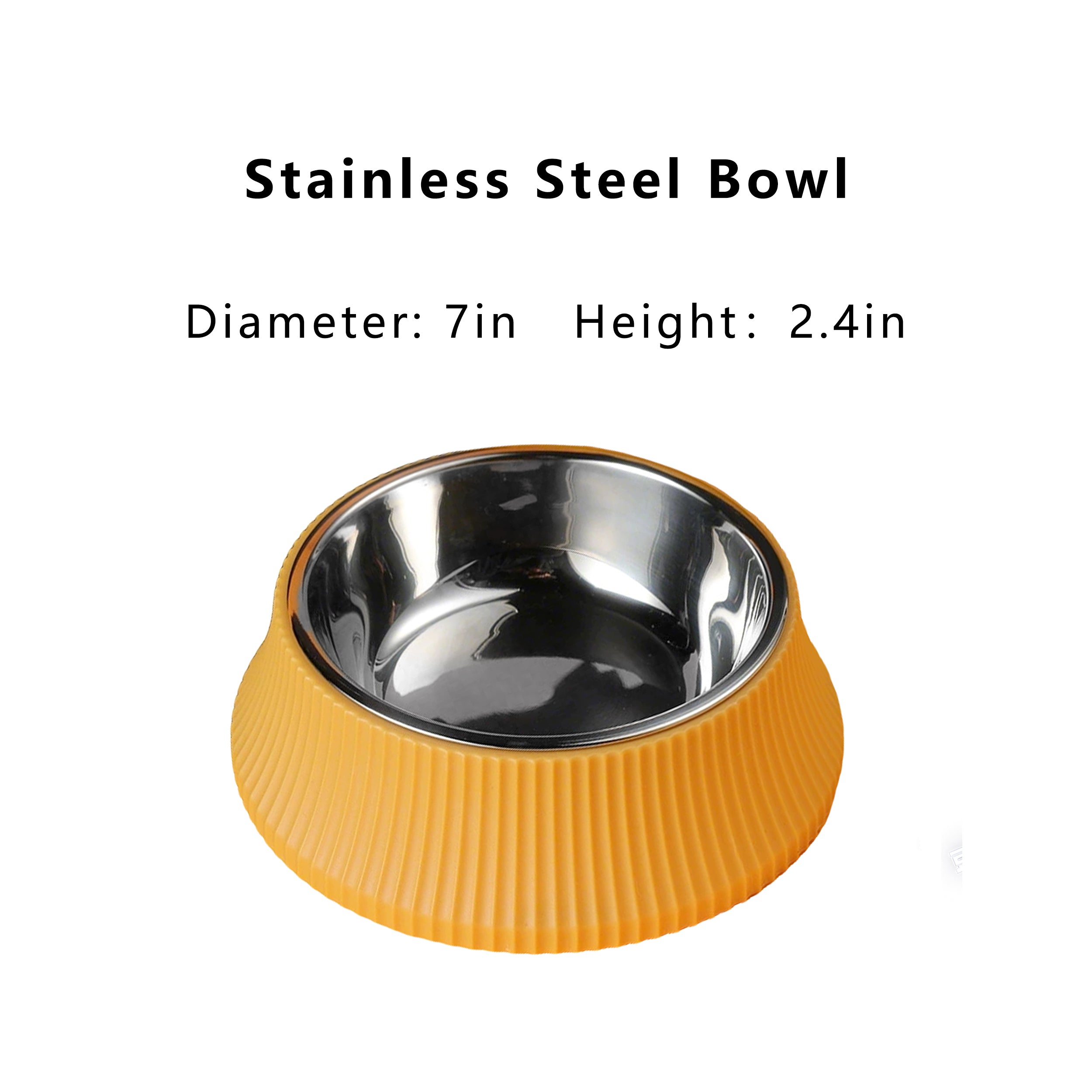 Anna-Kaci Stainless Steel Dog Bowl with Non-Slip Base, Square Feeding Bowl for Food and Water