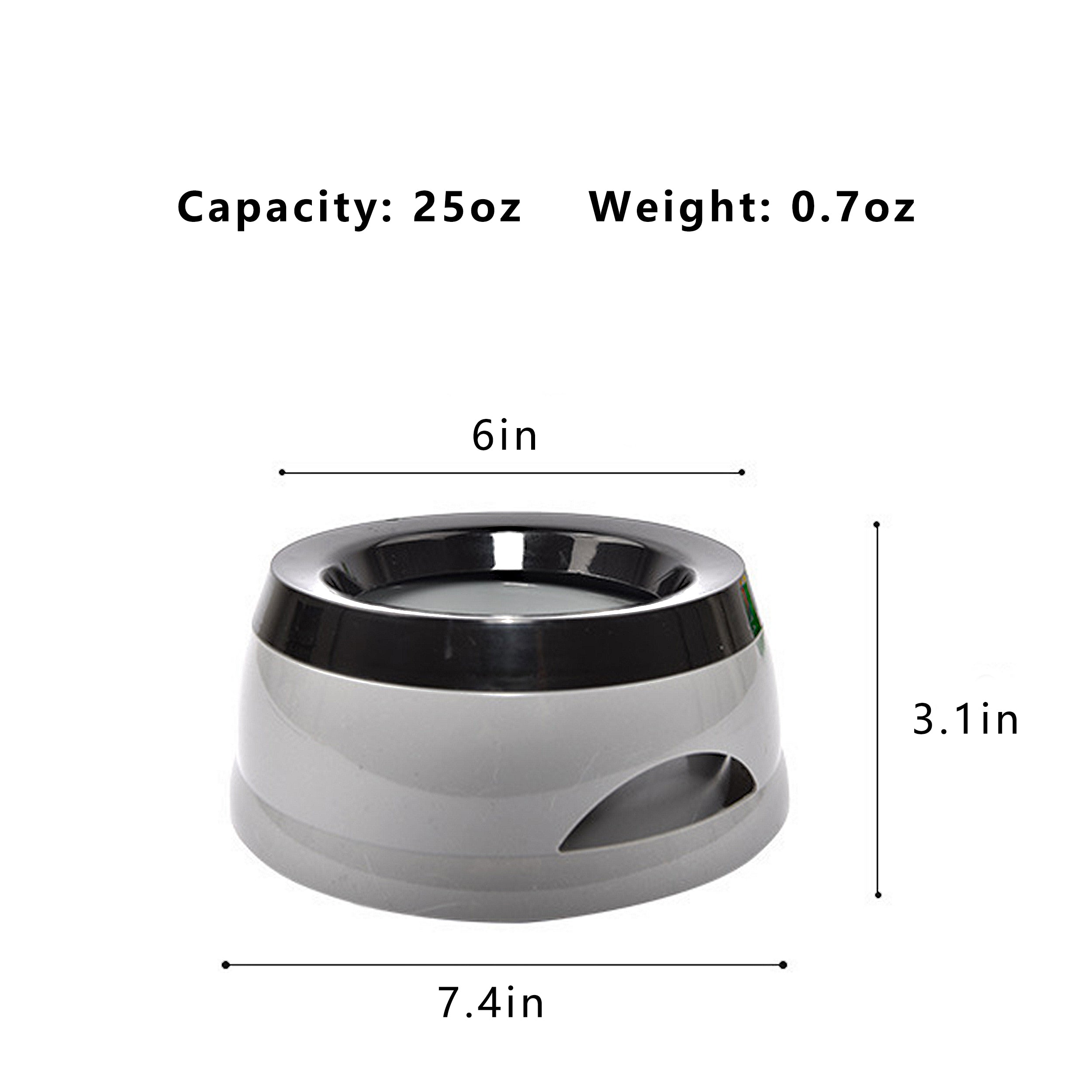 Anna-Kaci Non Spill Dog Water Bowl with Floating Disk 25 oz Car Travel Pet Water Bowl