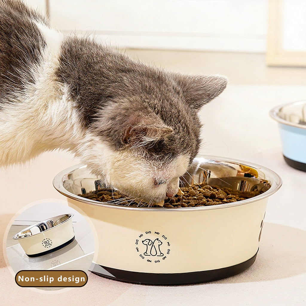 Anna-Kaci Stainless Steel Dog Bowls with Non Slip Base Easy Clean Design