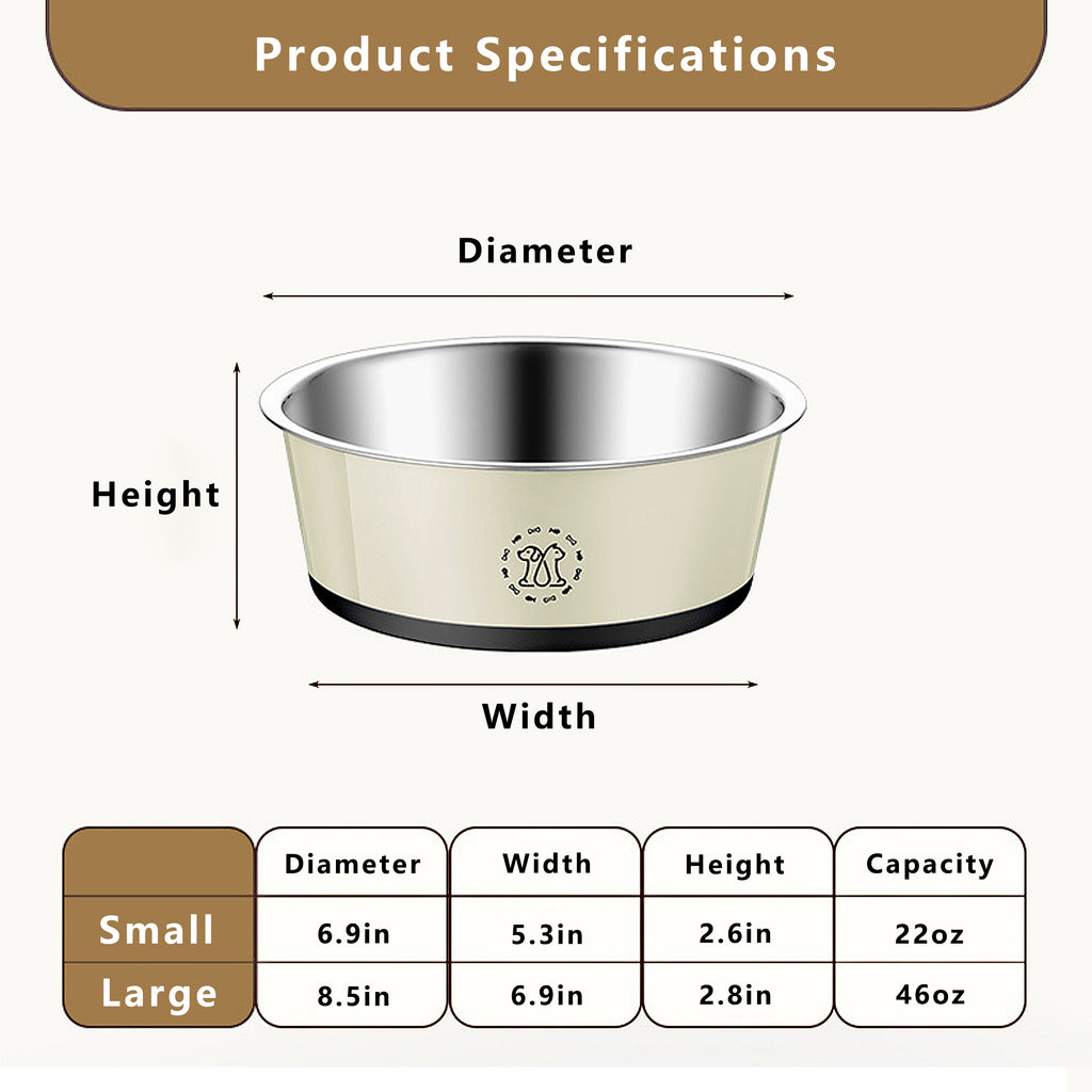 Anna-Kaci Stainless Steel Dog Bowls with Non Slip Base Easy Clean Design