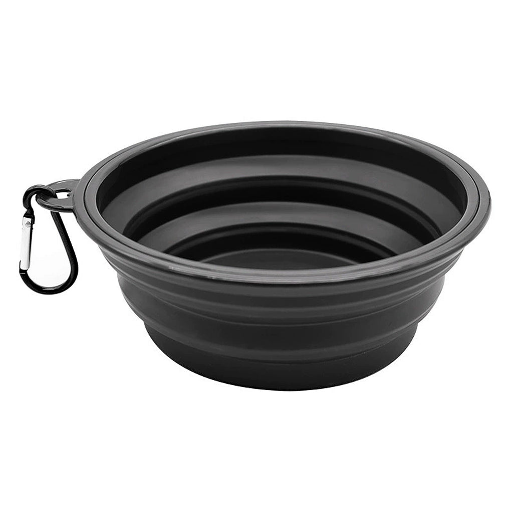 Anna-Kaci Collapsible Travel Dog Water Bowl with Carabiner Clip Non-Slip Base