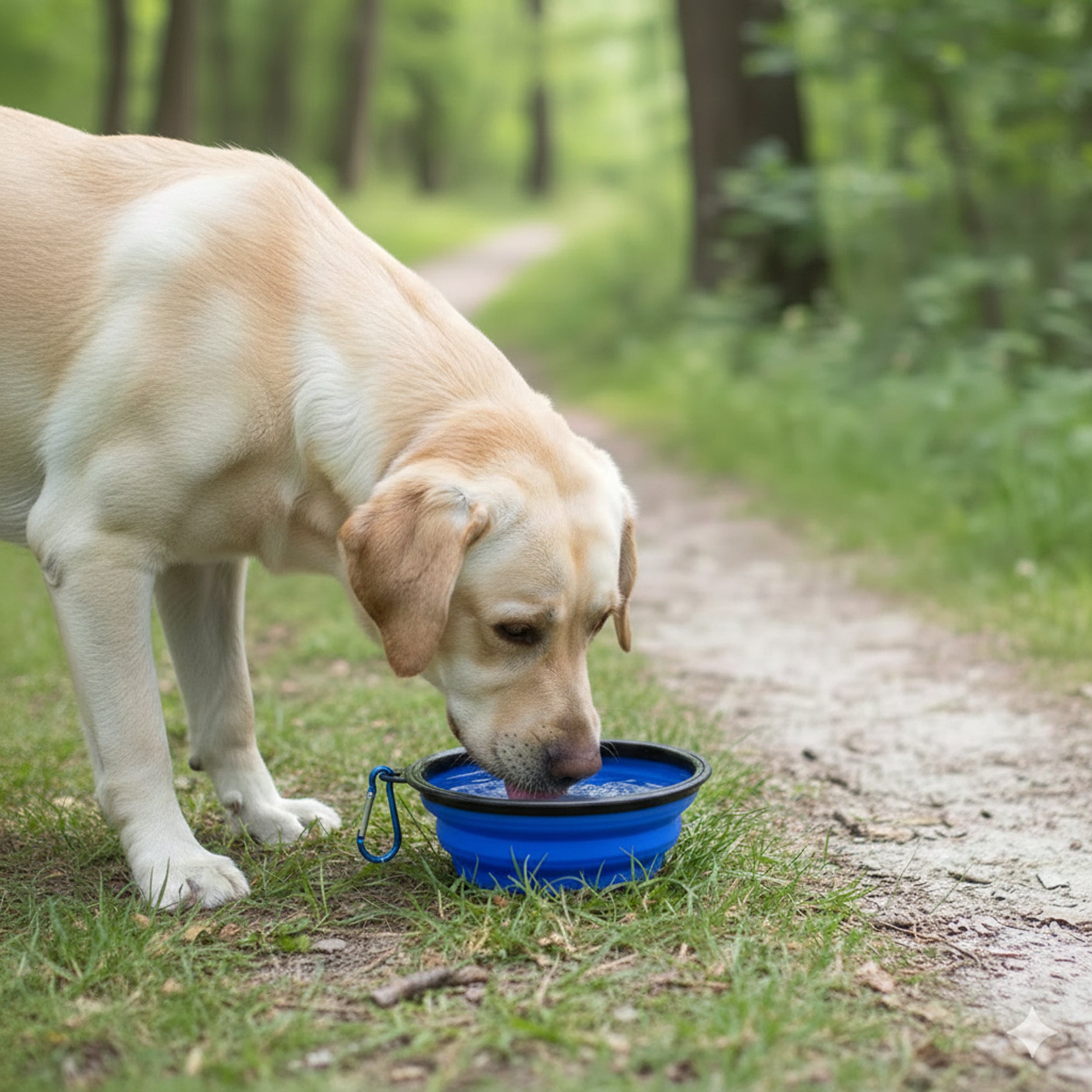 Anna-Kaci Collapsible Travel Dog Water Bowl with Carabiner Clip Non-Slip Base