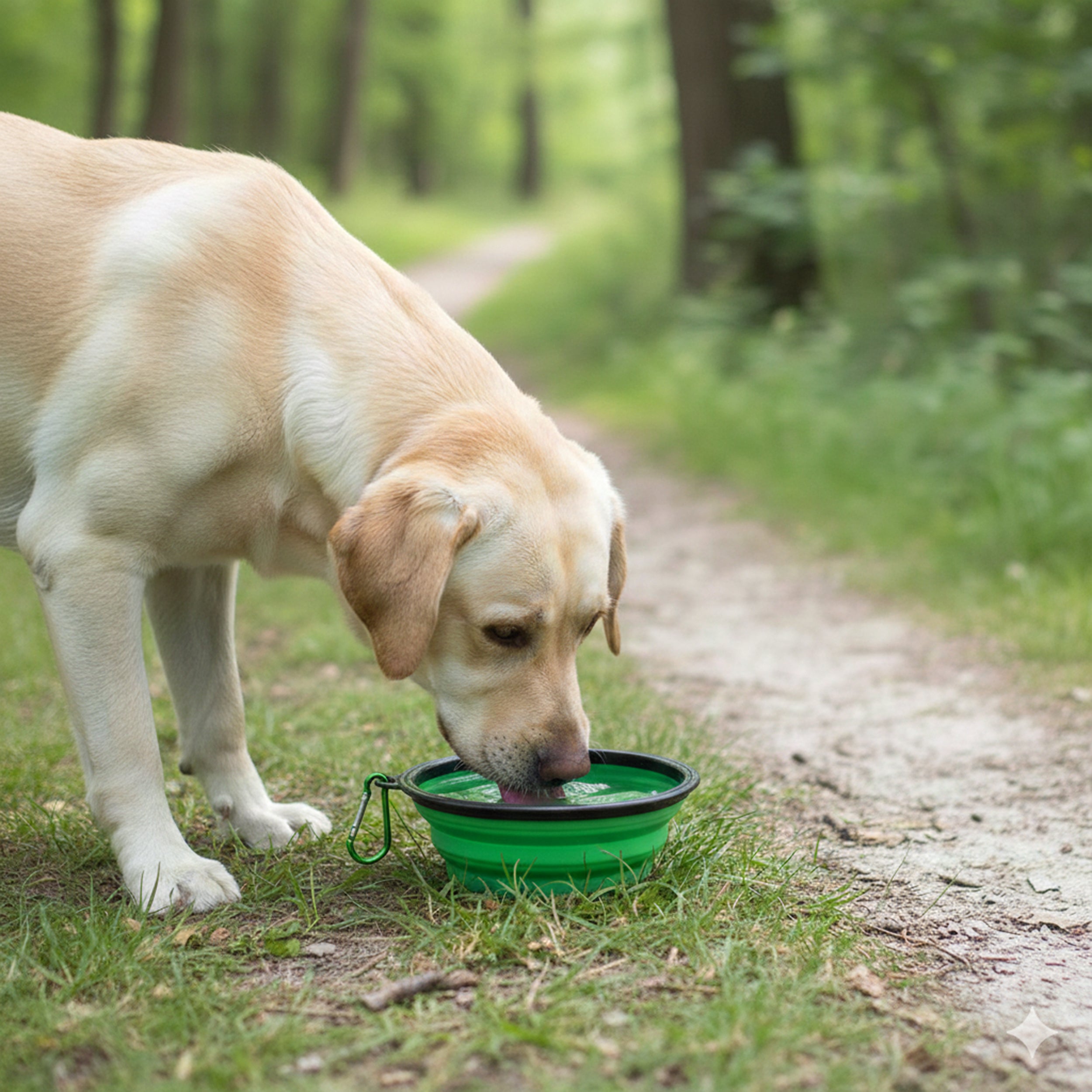 Anna-Kaci Collapsible Travel Dog Water Bowl with Carabiner Clip Non-Slip Base