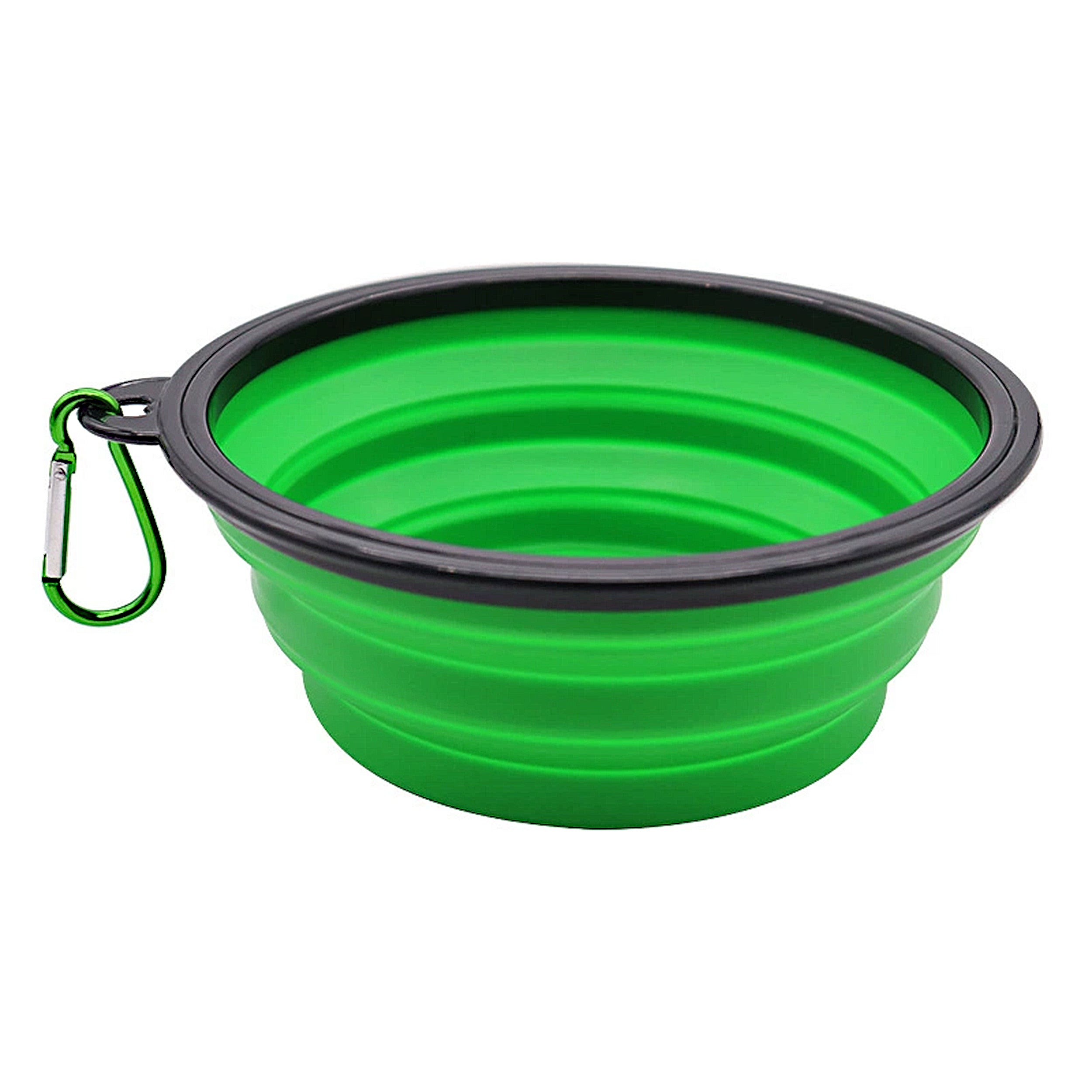Anna-Kaci Collapsible Travel Dog Water Bowl with Carabiner Clip Non-Slip Base