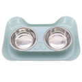 Anna-Kaci Stainless Steel Double Cat Bowl with Non-Slip Base for Food and Water