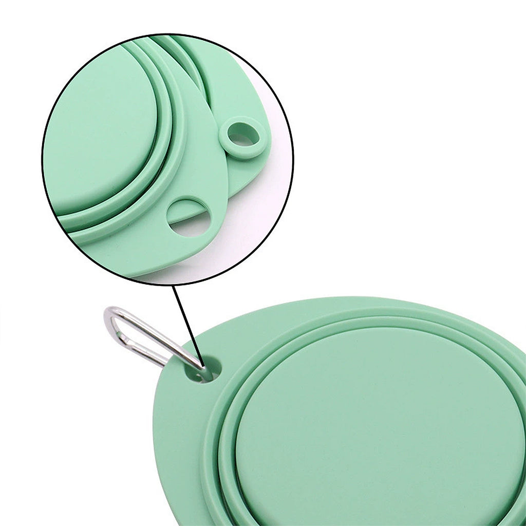 Anna-Kaci Collapsible Silicone Double Pet Bowl with Clip, Lightweight Travel Food and Water Feeder