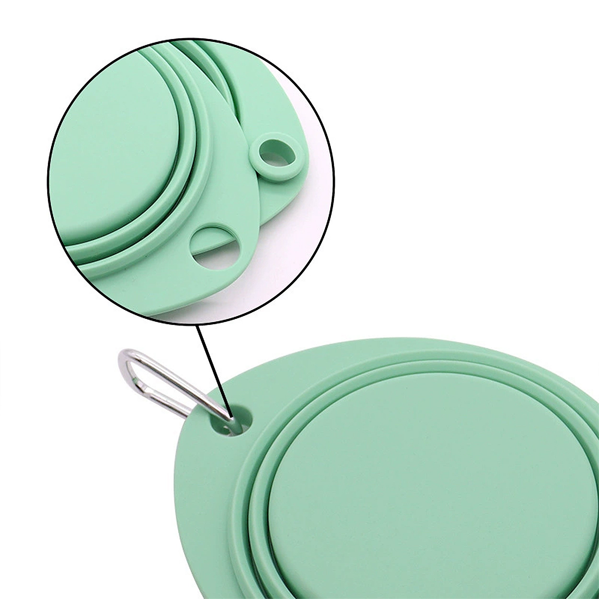 Anna-Kaci Collapsible Silicone Double Pet Bowl with Clip, Lightweight Travel Food and Water Feeder