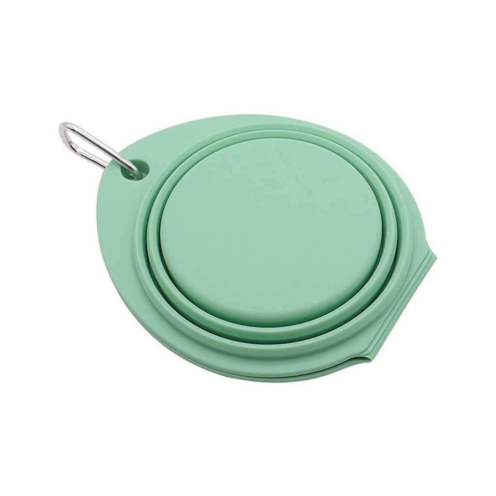 Anna-Kaci Collapsible Silicone Double Pet Bowl with Clip, Lightweight Travel Food and Water Feeder