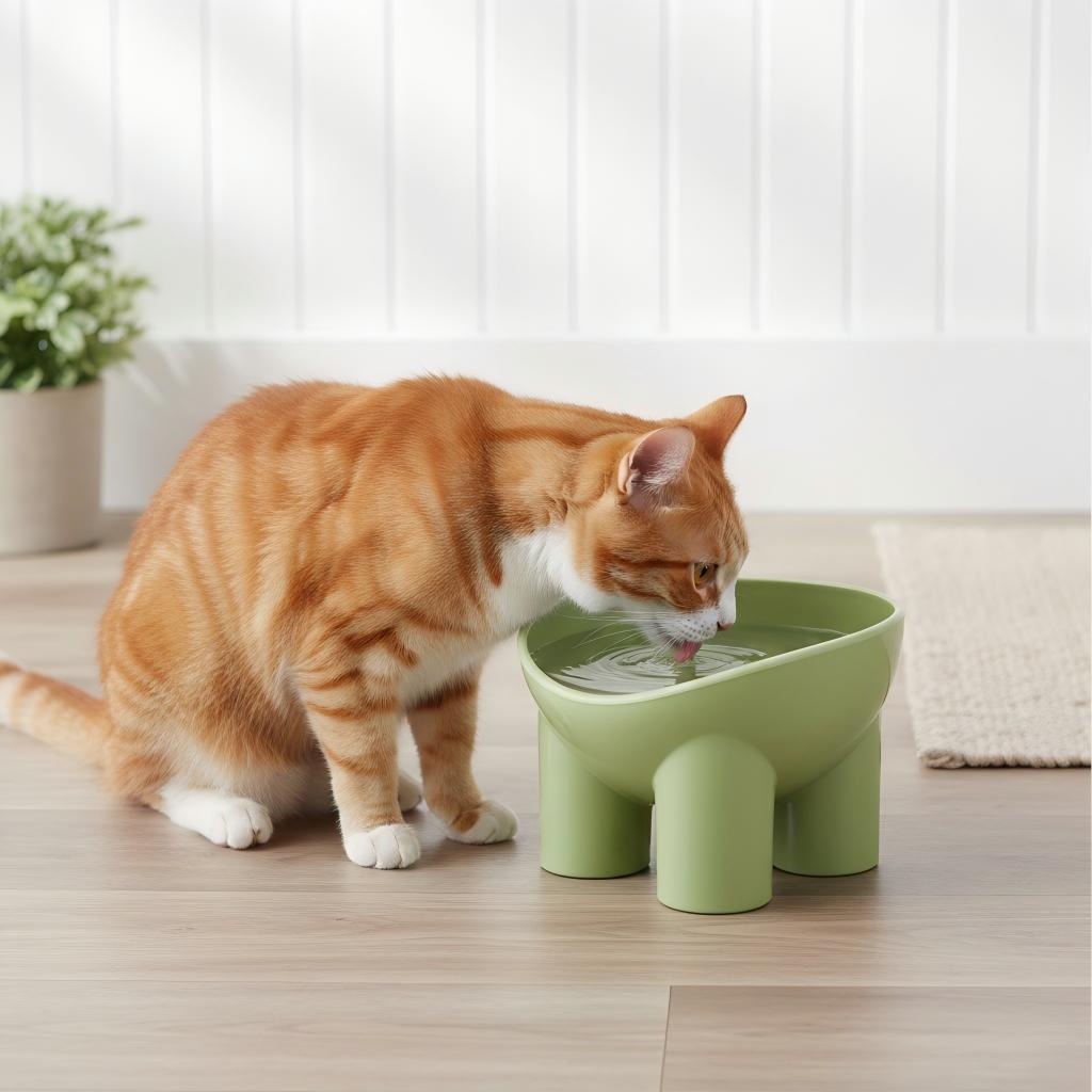Anna-Kaci Elevated Tilted Cat Food Bowl with Raised Base for Comfortable Feeding