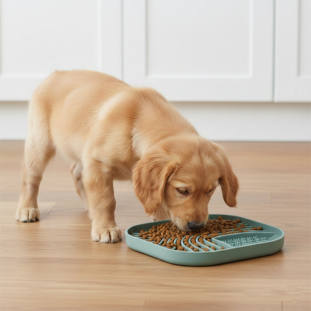 Anna-Kaci Pet Slow Feeder Licking Mat with Suction Base Silicone Feeding Pad for Dogs and Cats
