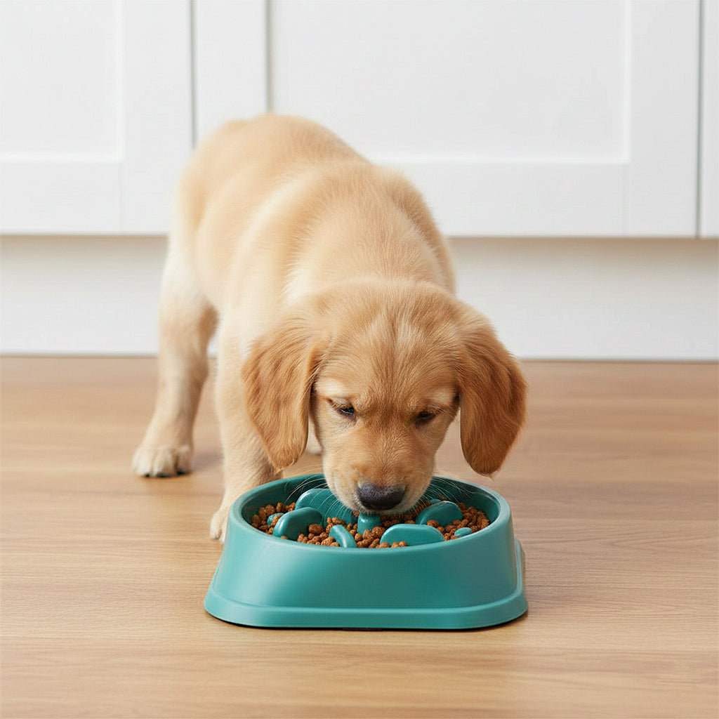 Anna-Kaci Slow Feeder Dog Bowl with Non-Slip Base Helps Reduce Fast Eating