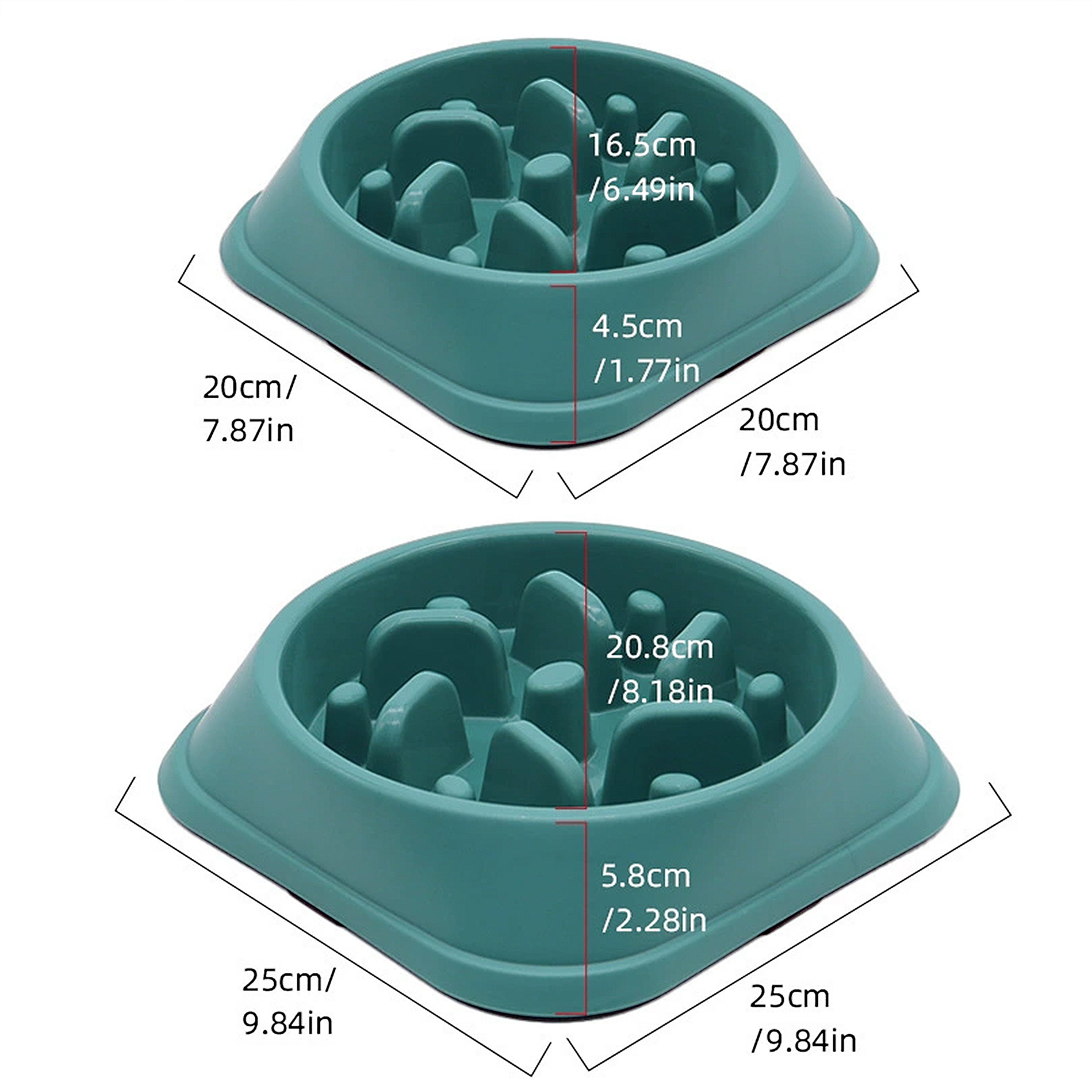 Anna-Kaci Slow Feeder Dog Bowl with Non-Slip Base Helps Reduce Fast Eating