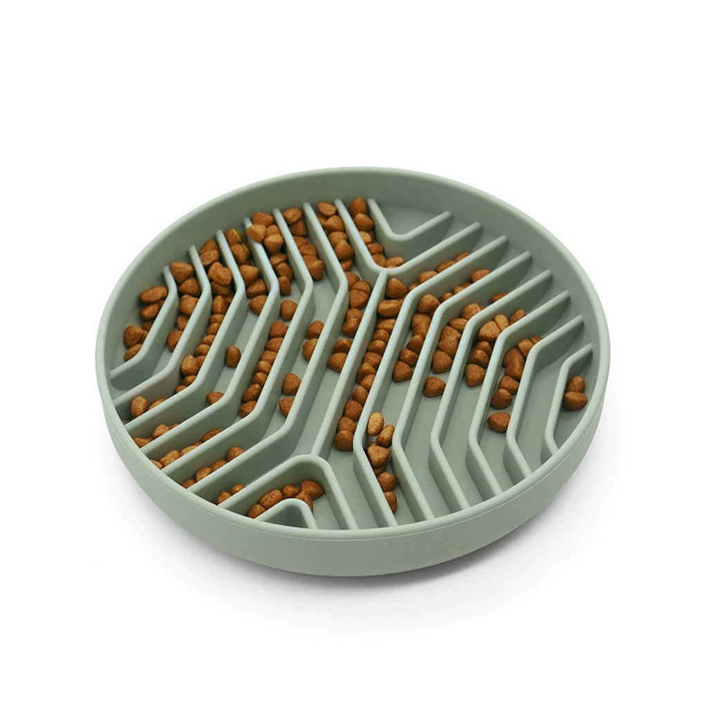 Anna-Kaci Pet Slow Feeder Bowl with Non Slip Base Silicone Licking Mat Design for Cats and Dogs