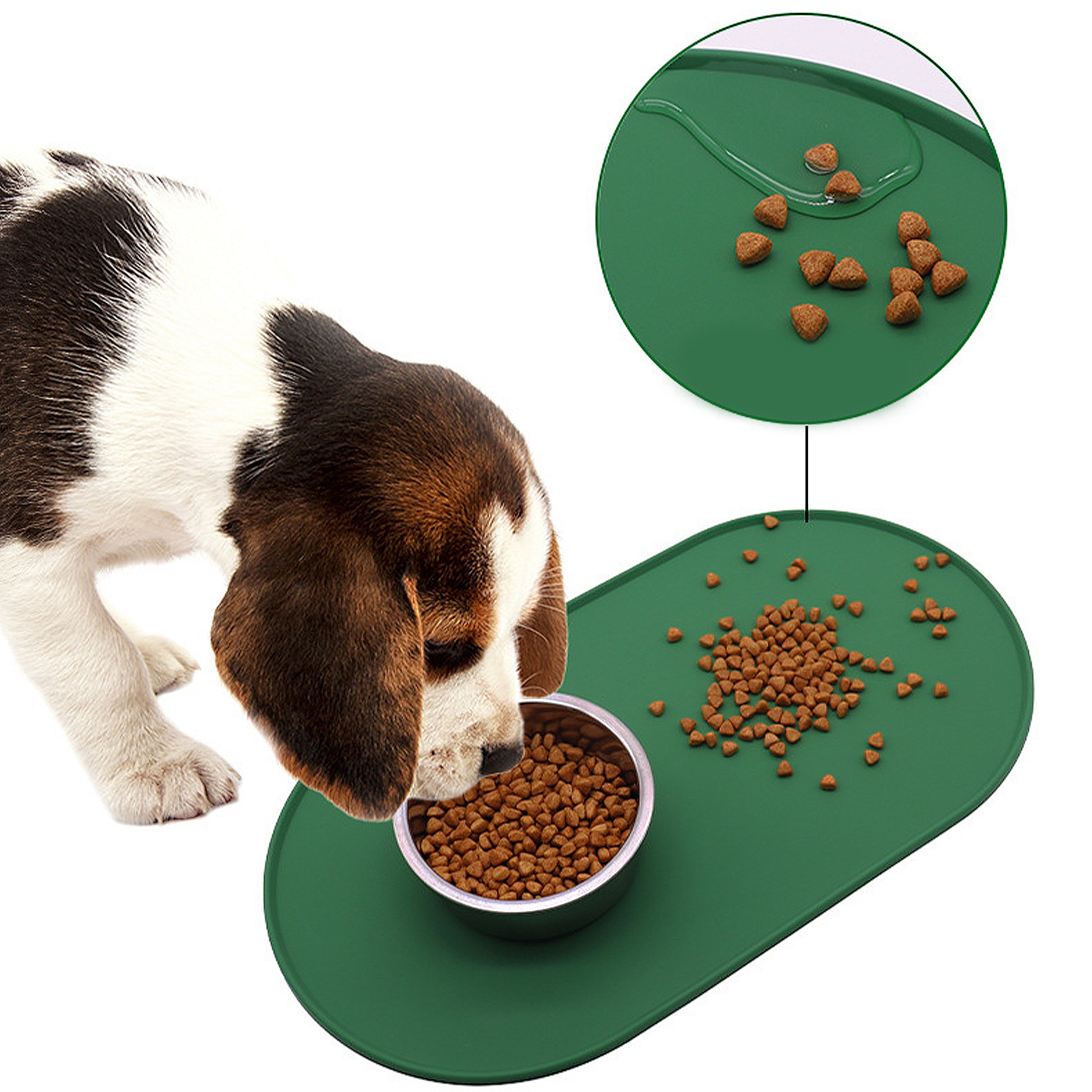 Anna-Kaci Pet Silicone Feeding Mat with Non Slip Base for Dogs and Cats