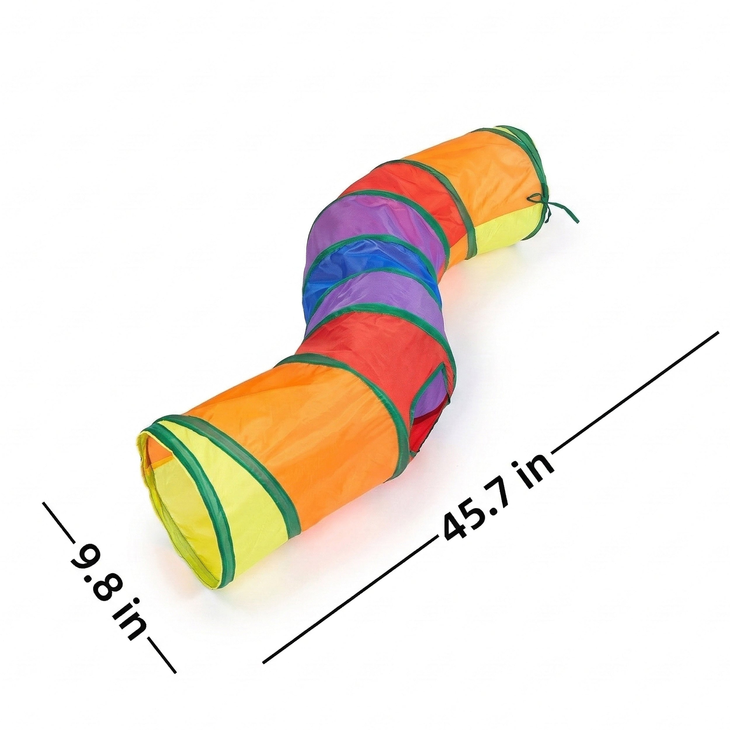 Anna-Kaci S Shaped Cat Tunnel Toy with Peek Hole and Hanging Ball Collapsible Indoor Cat Play Tunnel