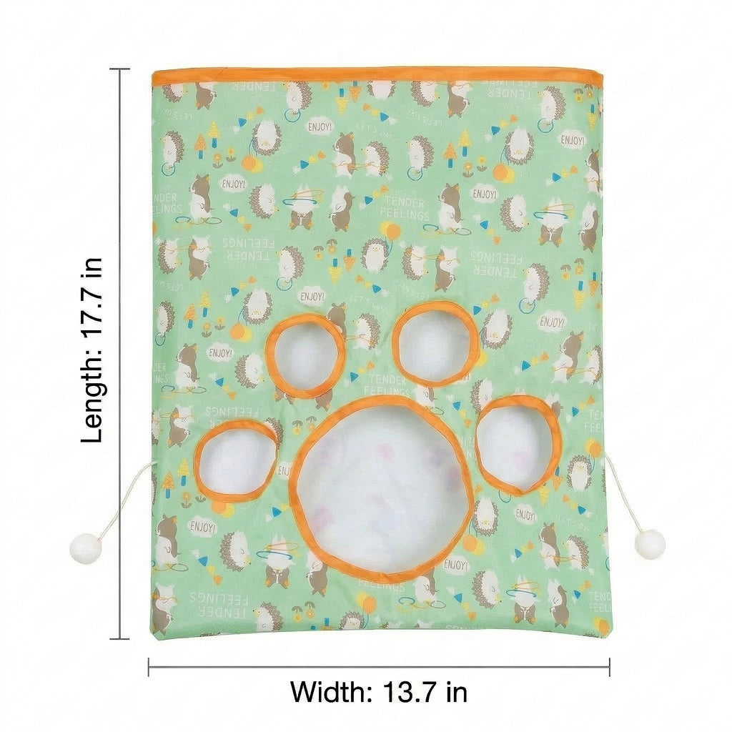 Anna-Kaci Interactive Cat Crinkle Bag Toy with Peek Holes Indoor Cat Hide and Seek Tunnel Toy