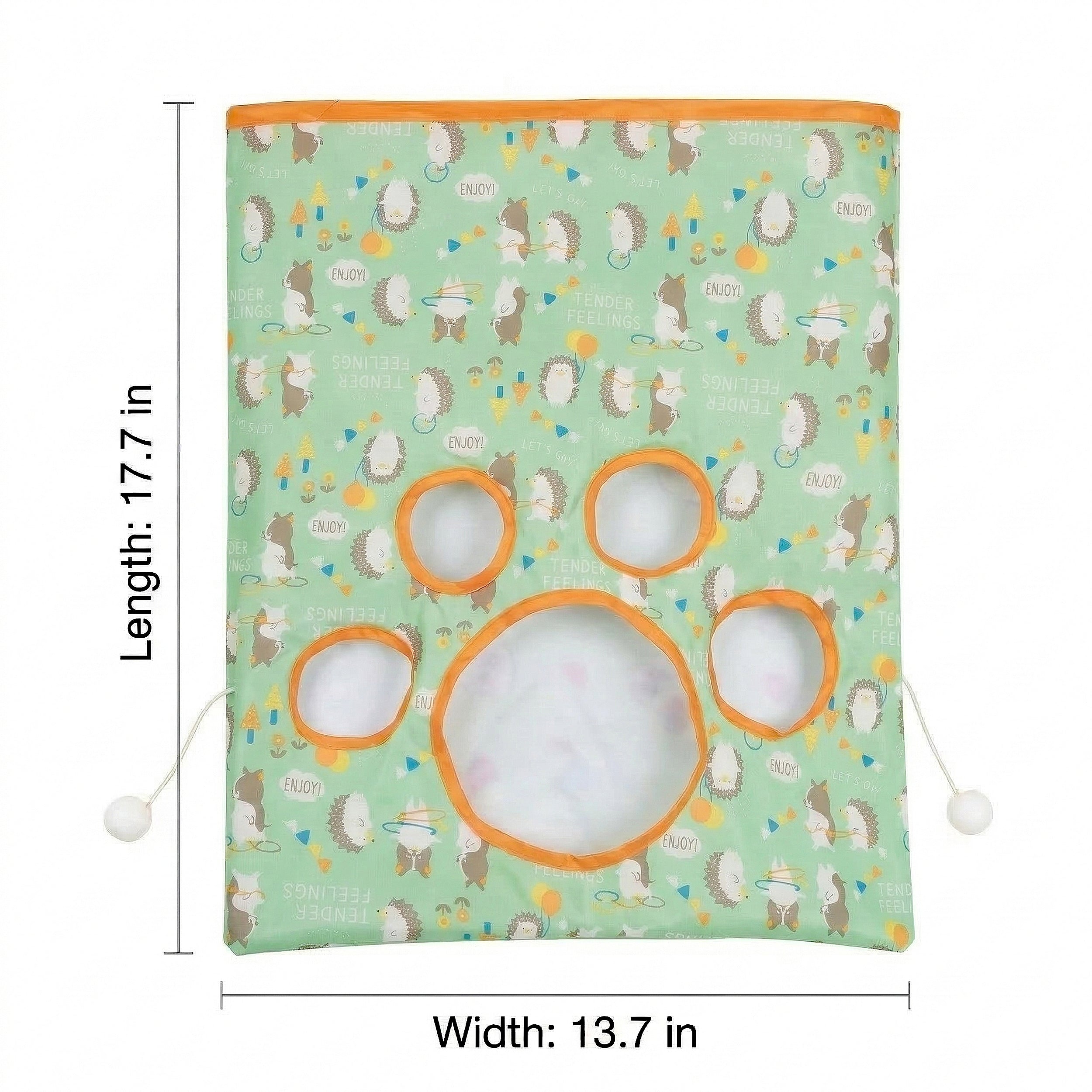 Anna-Kaci Interactive Cat Crinkle Bag Toy with Peek Holes Indoor Cat Hide and Seek Tunnel Toy