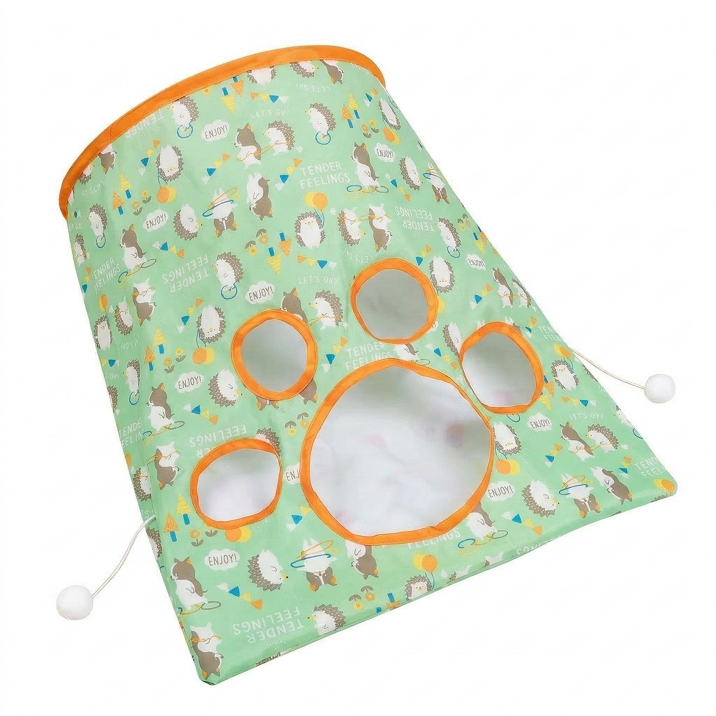 Anna-Kaci Interactive Cat Crinkle Bag Toy with Peek Holes Indoor Cat Hide and Seek Tunnel Toy