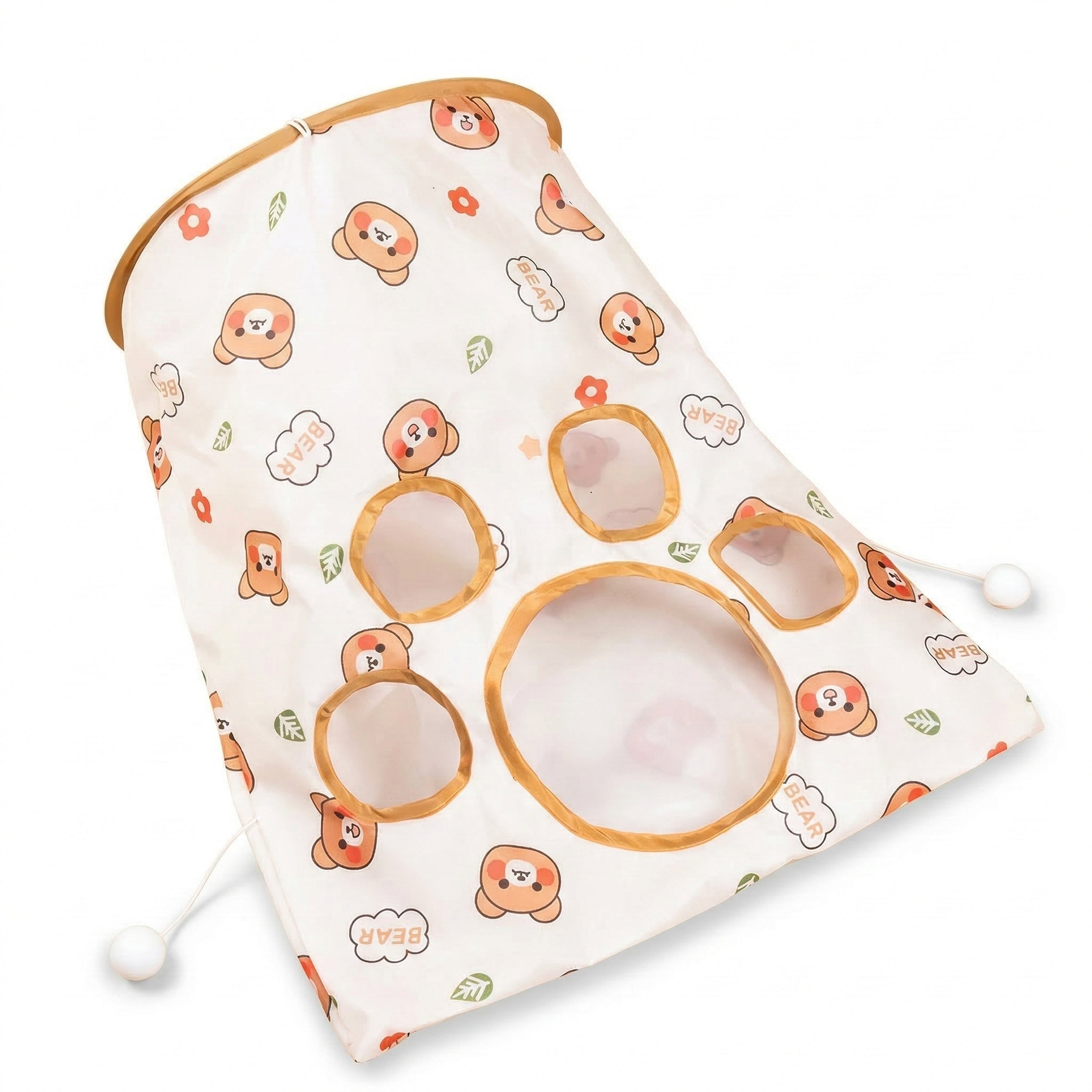 Anna-Kaci Interactive Cat Crinkle Bag Toy with Peek Holes Indoor Cat Hide and Seek Tunnel Toy
