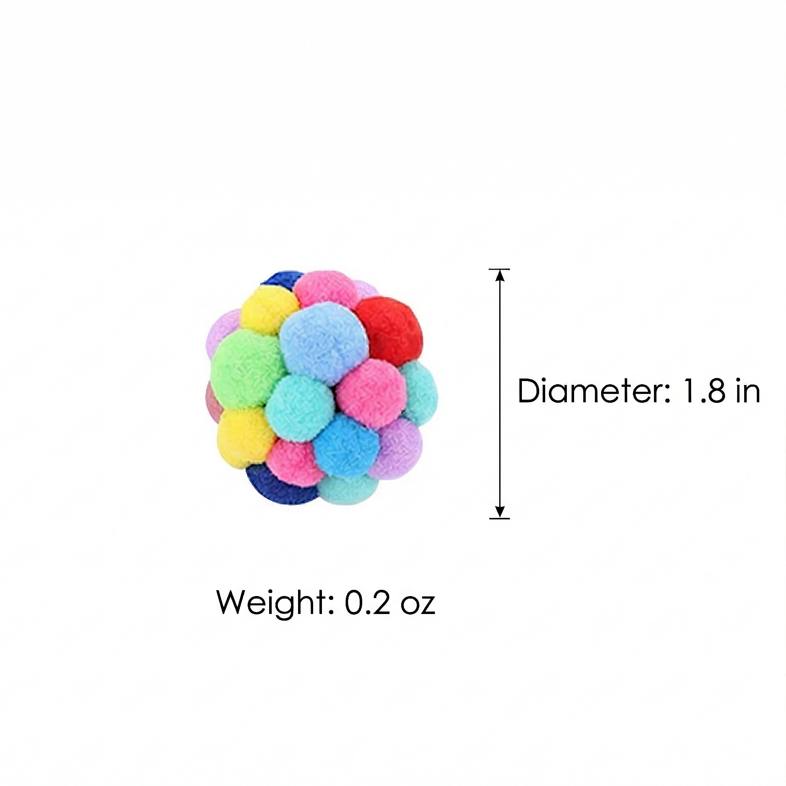 Anna-Kaci Colorful Plush Cat Toy Balls with Bell Soft Interactive Cat Balls for Indoor Cats 6 Pack
