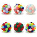 Anna-Kaci Colorful Plush Cat Toy Balls with Bell Soft Interactive Cat Balls for Indoor Cats 6 Pack