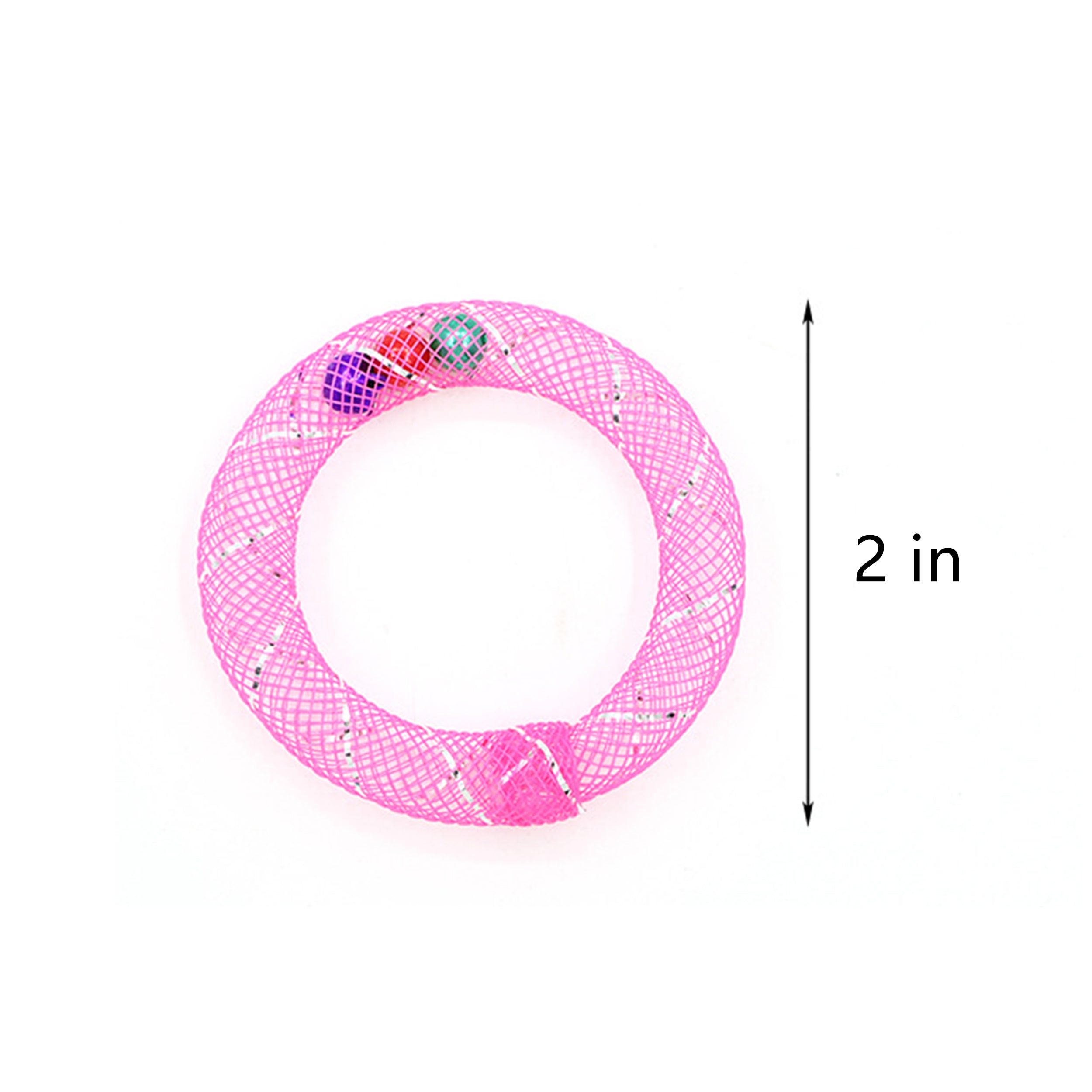 Anna-Kaci Interactive Mesh Cat Toy Rings with Bell Colorful Lightweight Cat Toys for Indoor Cats 6 Pack